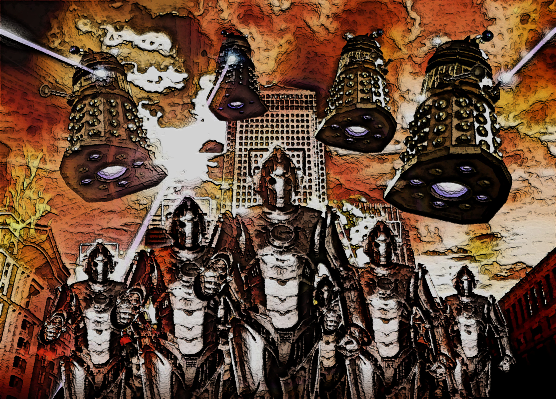 Dalek Cyberman Doctor Who 1825x1311