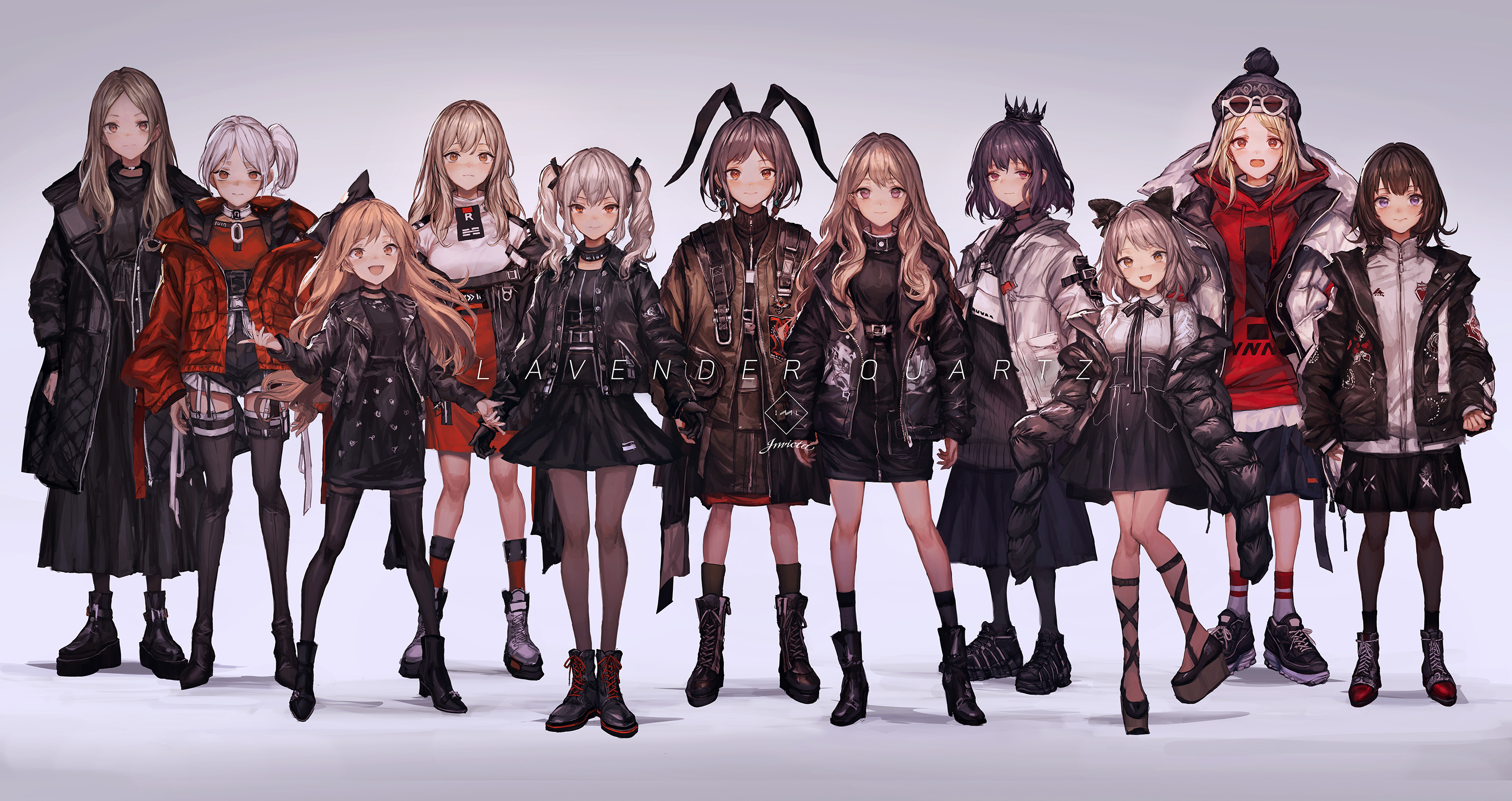 THE LM7 Original Characters Anime Girls Anime Simple Background 3000x1588