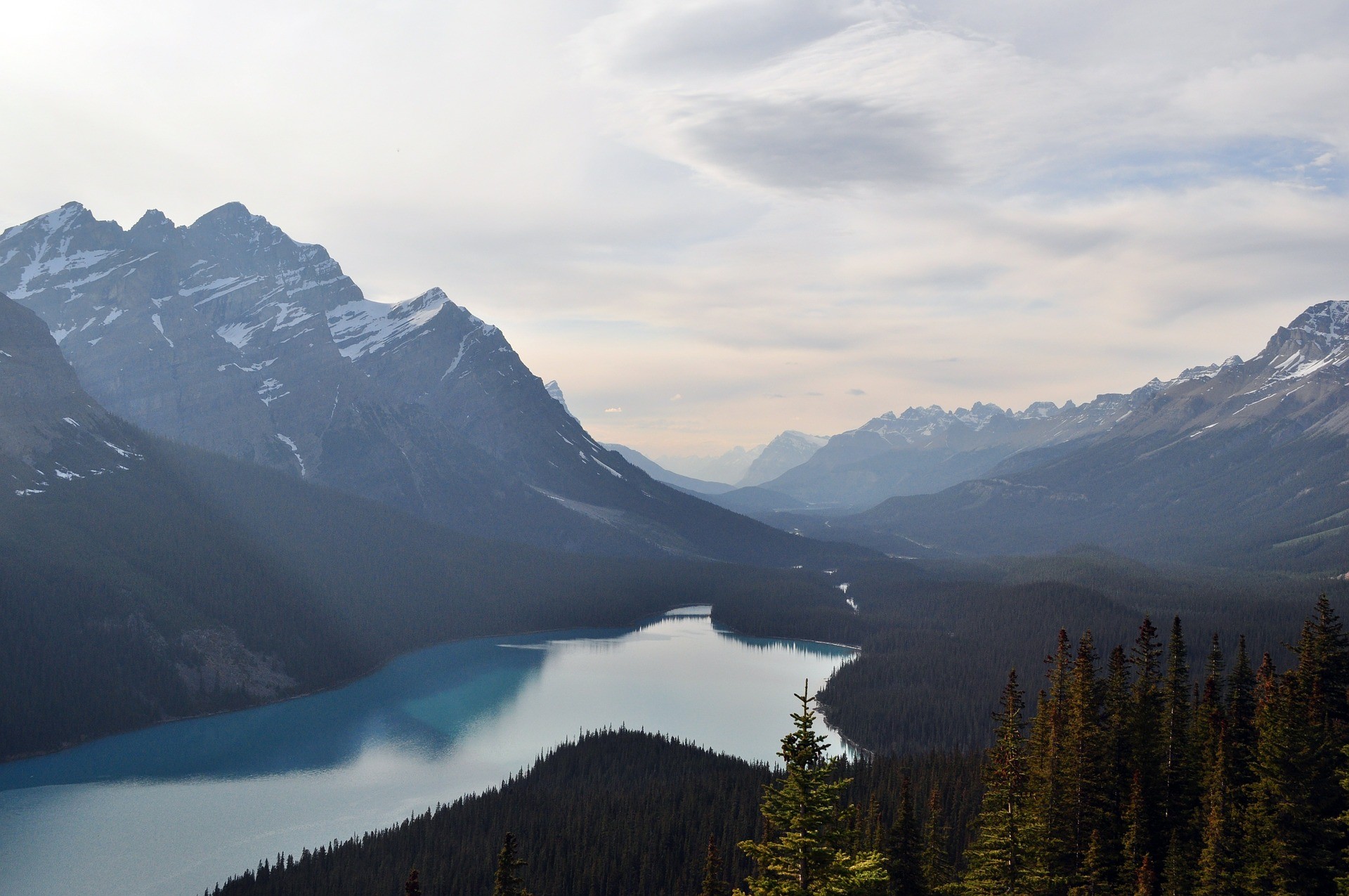 Lake Mountains Peyto Lake Banff National Park Landscape Canada 1920x1275