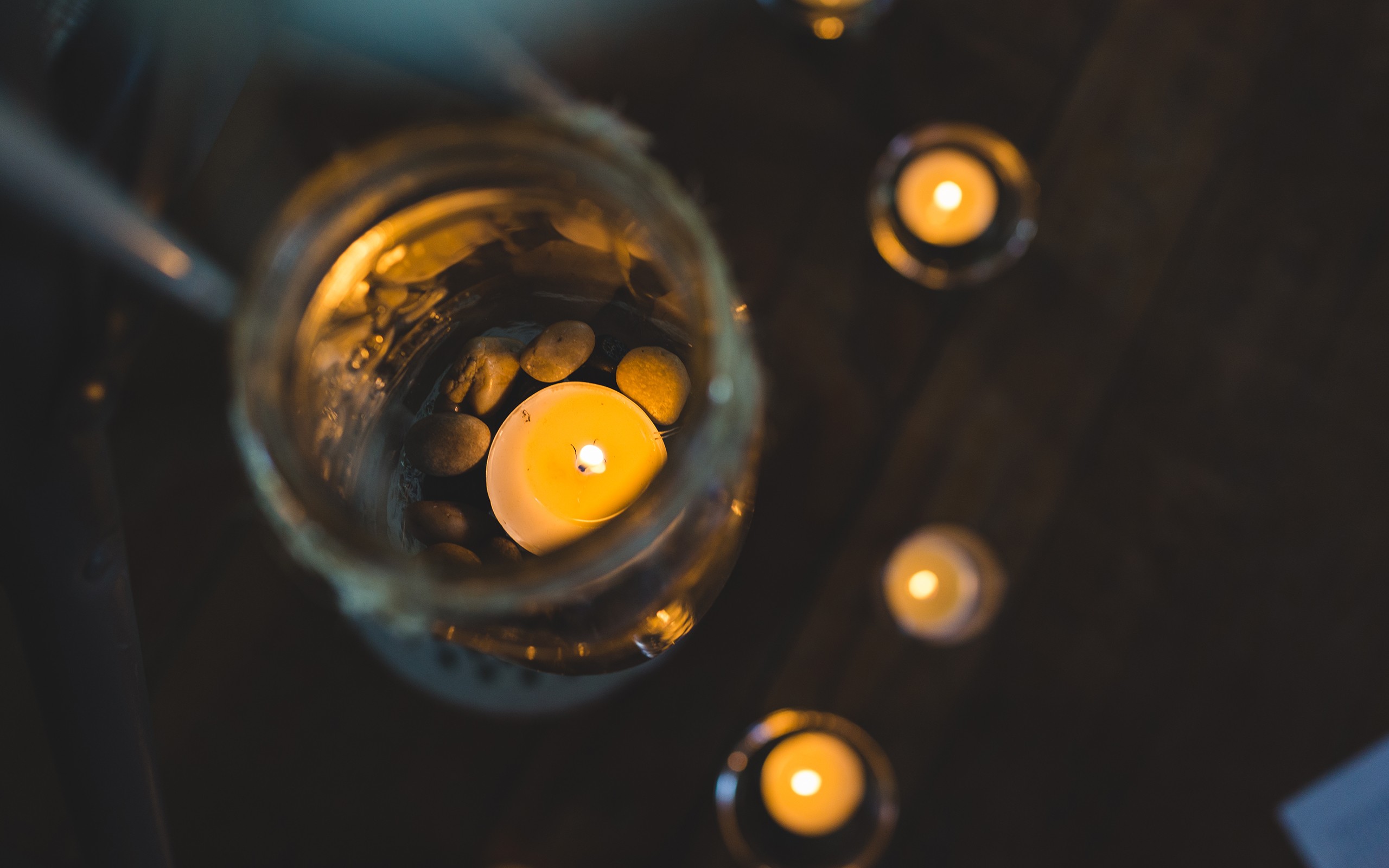 Macro Candles Depth Of Field Birds Eye View Jars 2560x1600