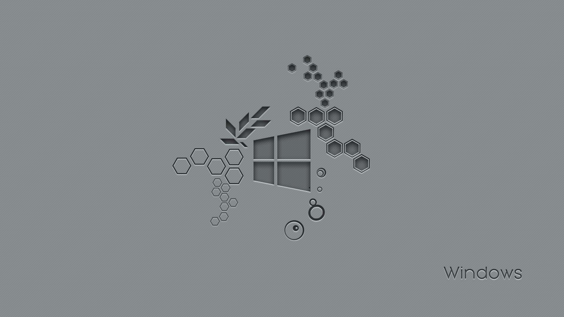 Microsoft Windows Windows 10 Anniversary Hexagon Gray 1920x1080