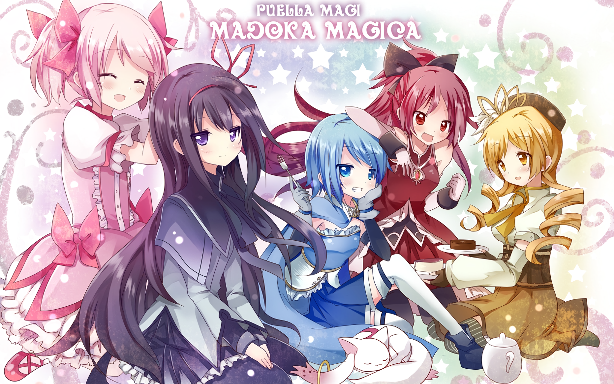 Anime Anime Girls Artwork White Skin Mahou Shoujo Madoka Magica Kaname Madoka Homura Akemi Homura Mi 2048x1280