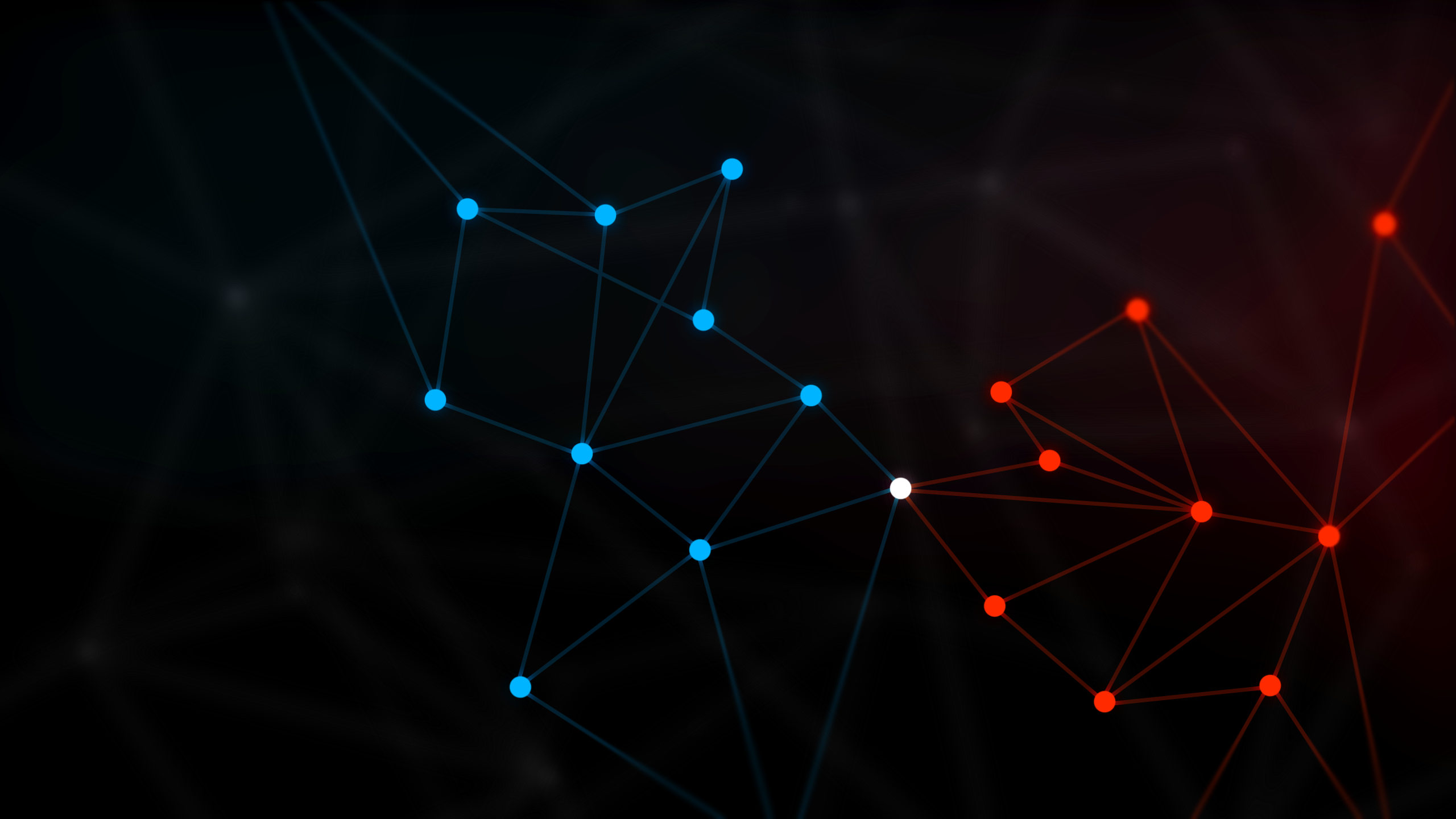Low Poly Digital Art Network Dots Abstract Lines Red Cyan 2560x1440