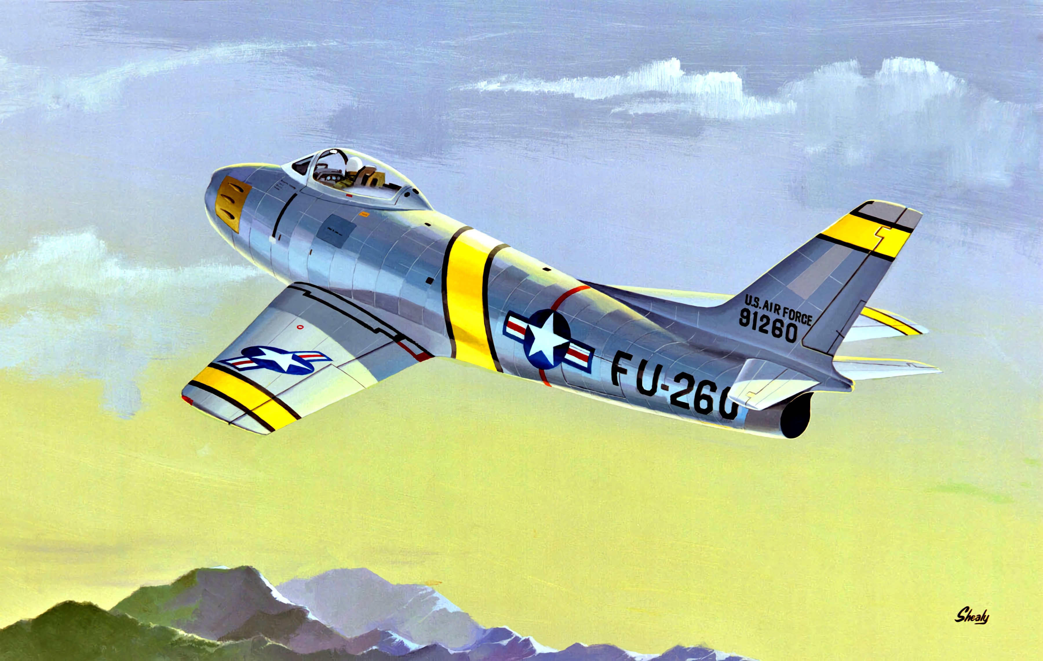 Vehicle Military Military Aircraft Aircraft Artwork Numbers North American F 86 Sabre 3600x2284