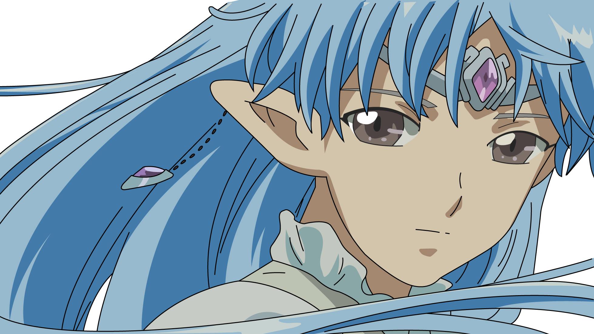 Anime Girls Anime Blue Hair 1958x1101
