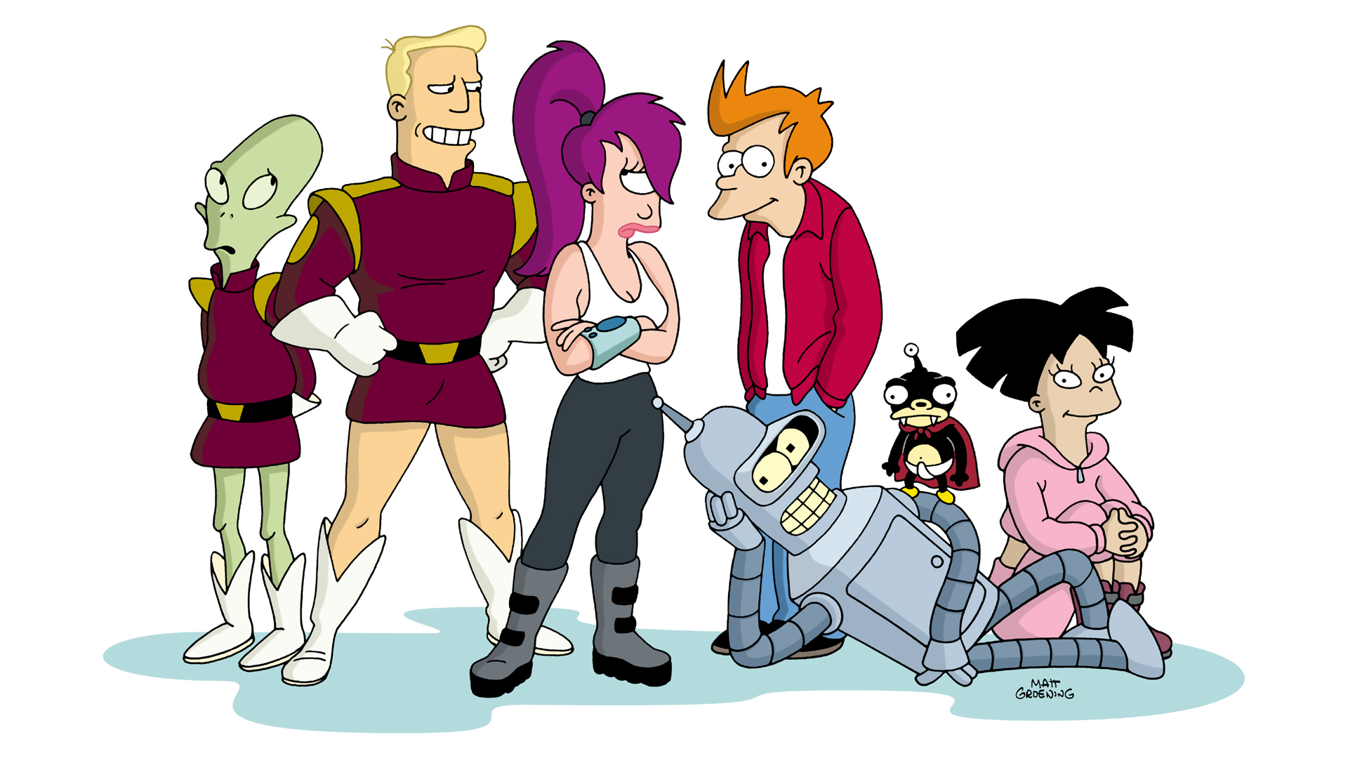 Bender Futurama Fry Futurama Leela Futurama Zapp Brannigan Amy Wong Nibbler Futurama 1920x1080