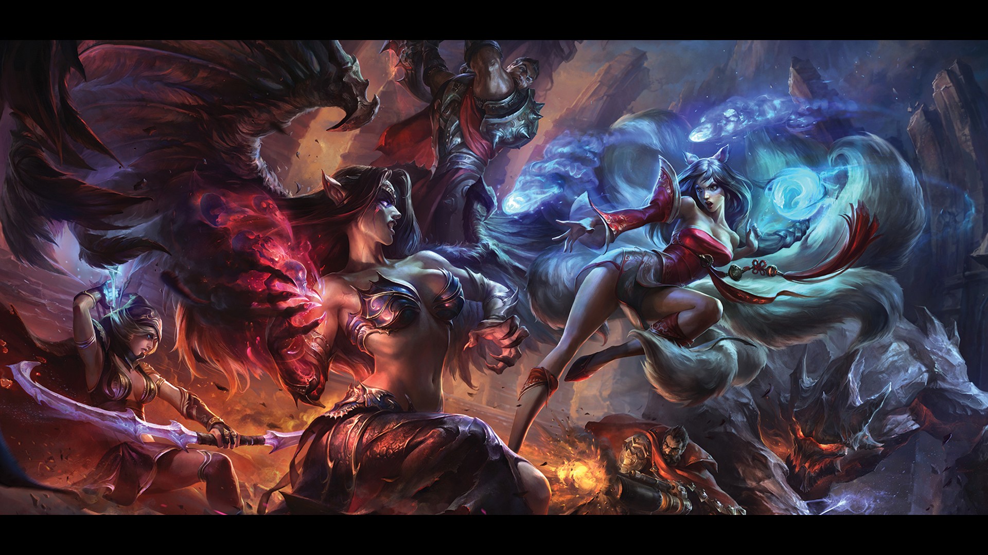 League Of Legends Ahri Morgana League Of Legends Ashe Malphite Grave 1920x1080