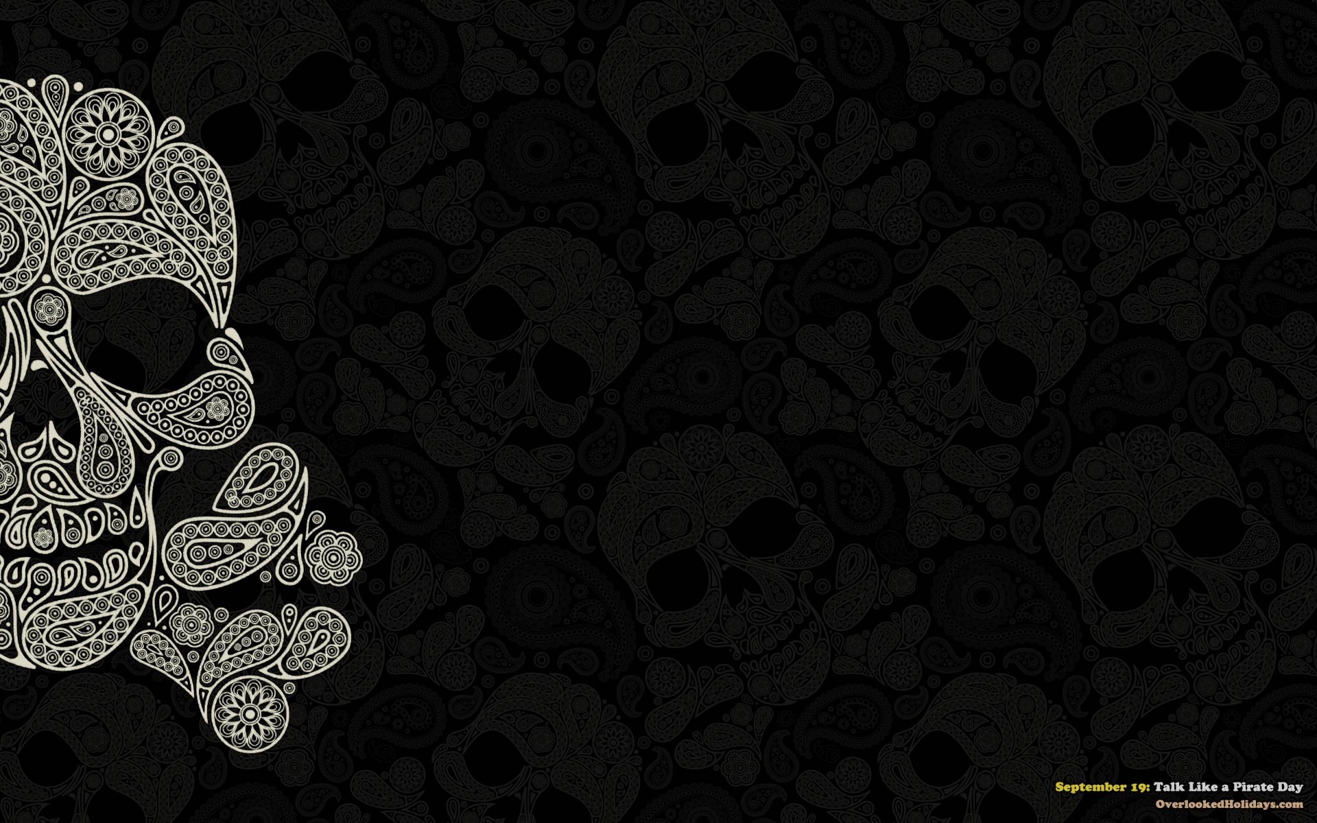 Pattern Pirate Flag Skull Simple Background 1920x1200