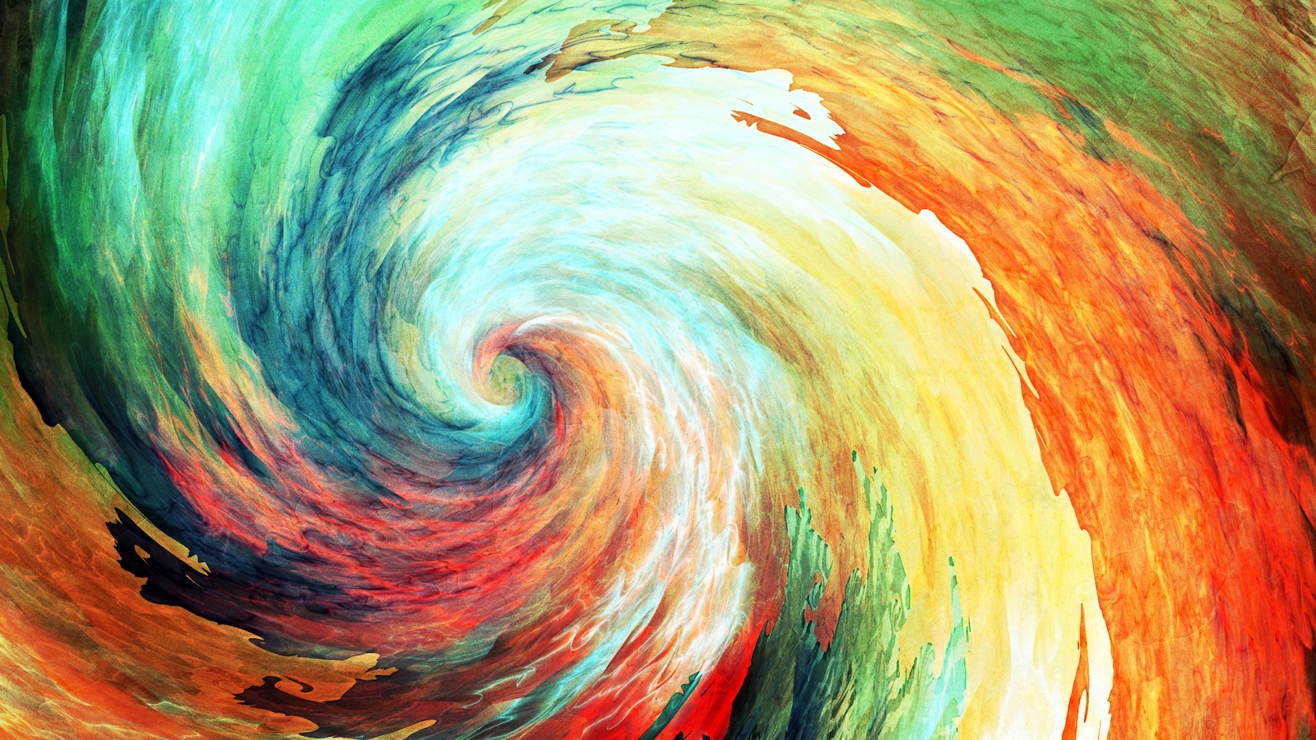 Anime Spiral Abstract Painting Artwork Colorful Hurricane Vortex Psychedelic Vibrant 1920x1080