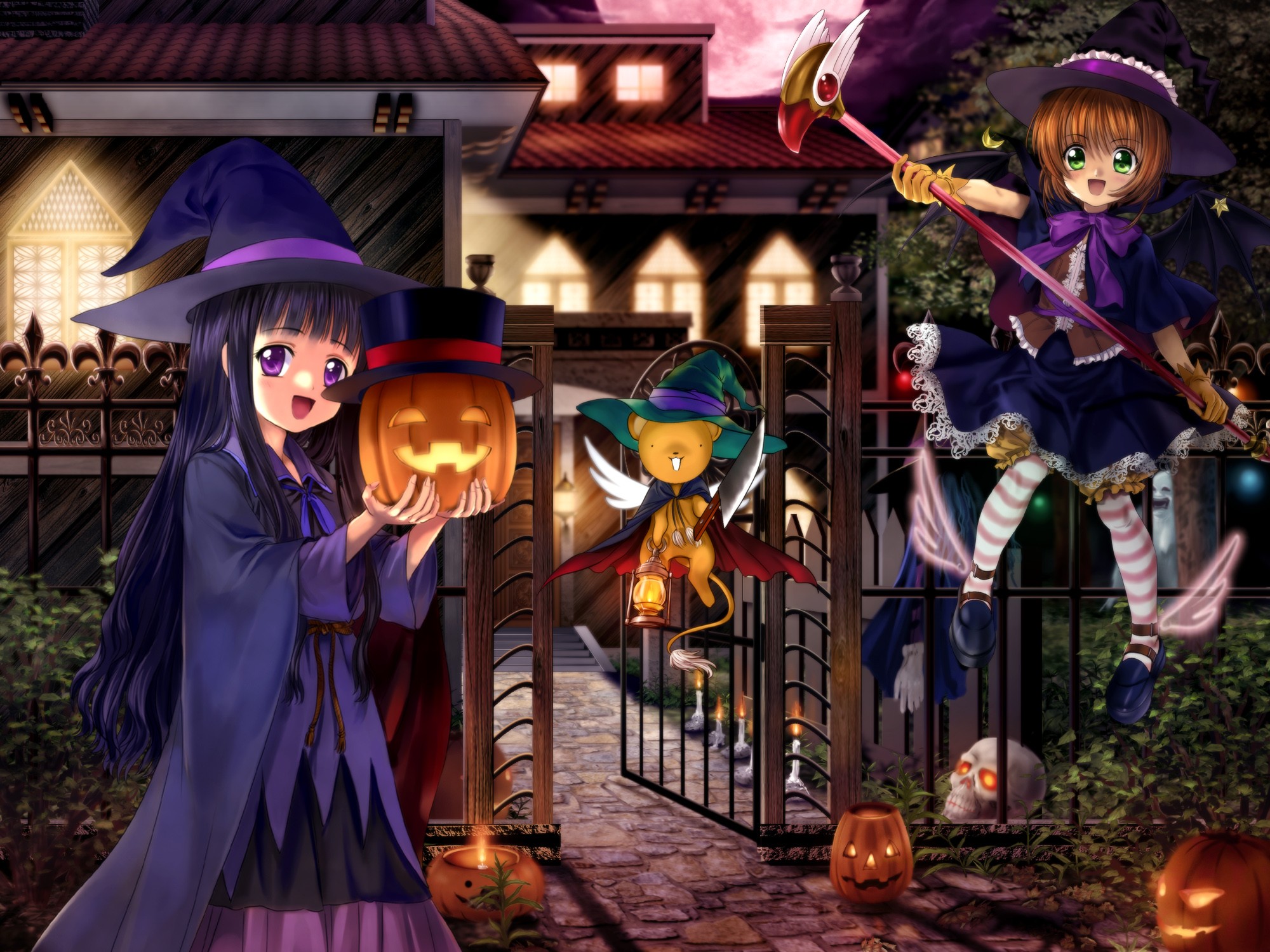 Anime Girls Halloween Card Captor Sakura Anime 2000x1500