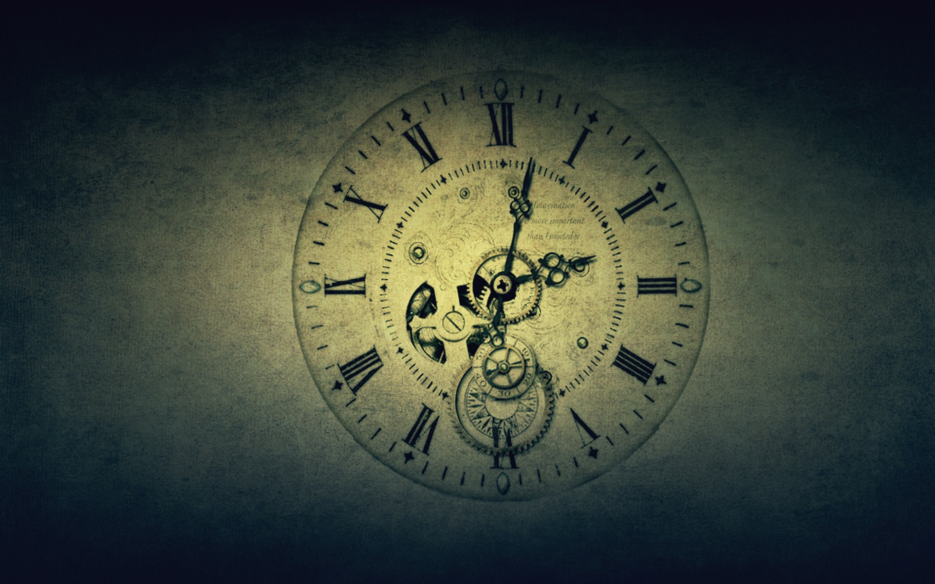 Clocks Clockworks Vintage Roman Numerals Hands Watch Time Gears Text Screw Gradient 1920x1200