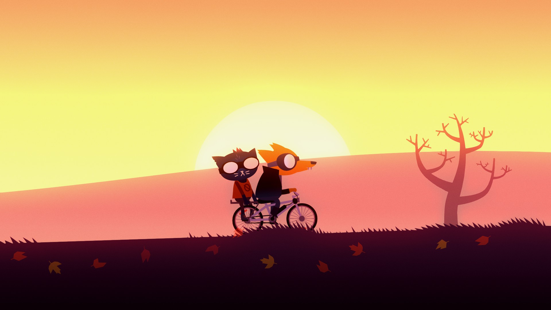 Night In The Woods Landscape Fall Bicycle 1920x1080