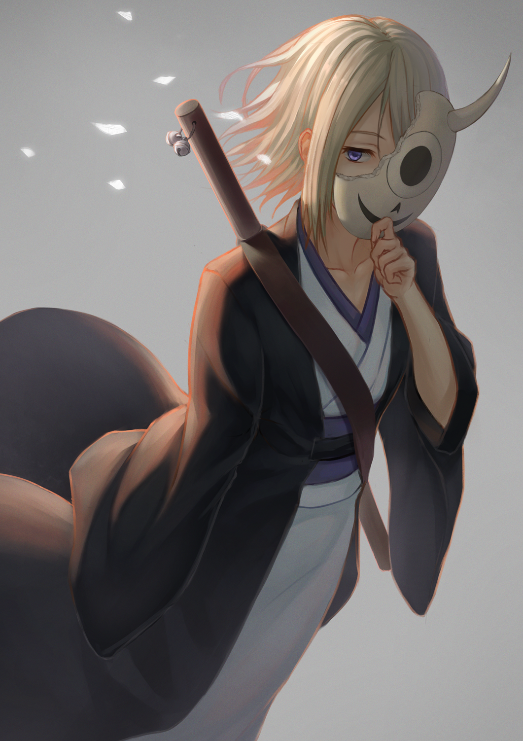 Natsume Book Of Friends Natsume Yuujinchou Anime Girls Blond Hair Oni Mask Hiiragi Short Hair 1061x1503