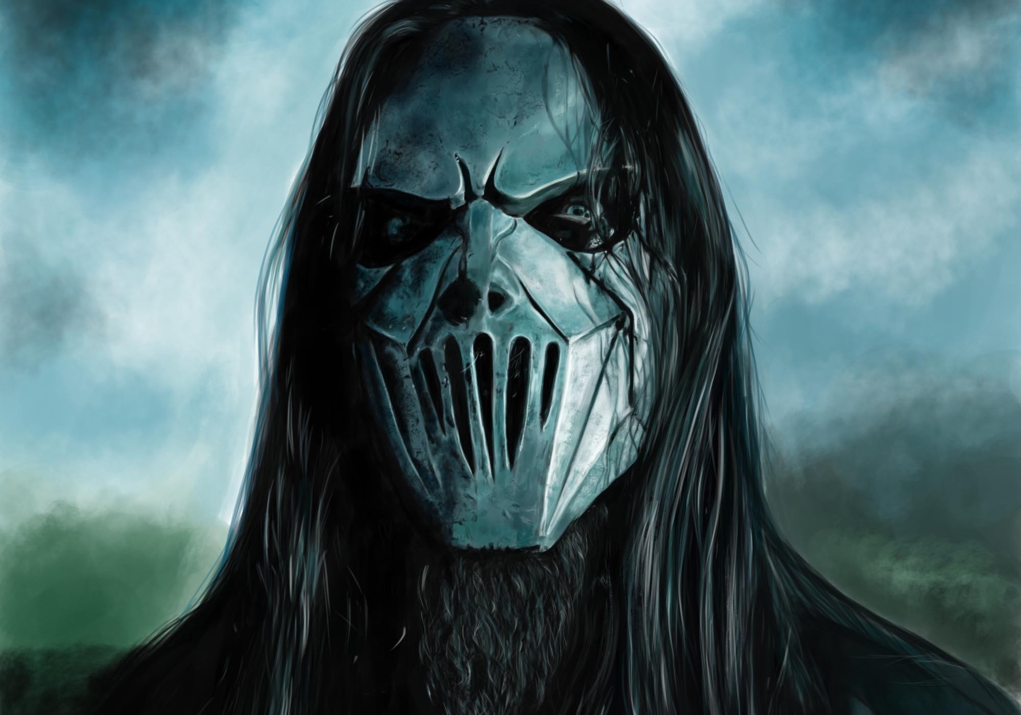 Drawing Slipknot Mick Thomson Shock Rock Nu Metal Mask 2000x1401