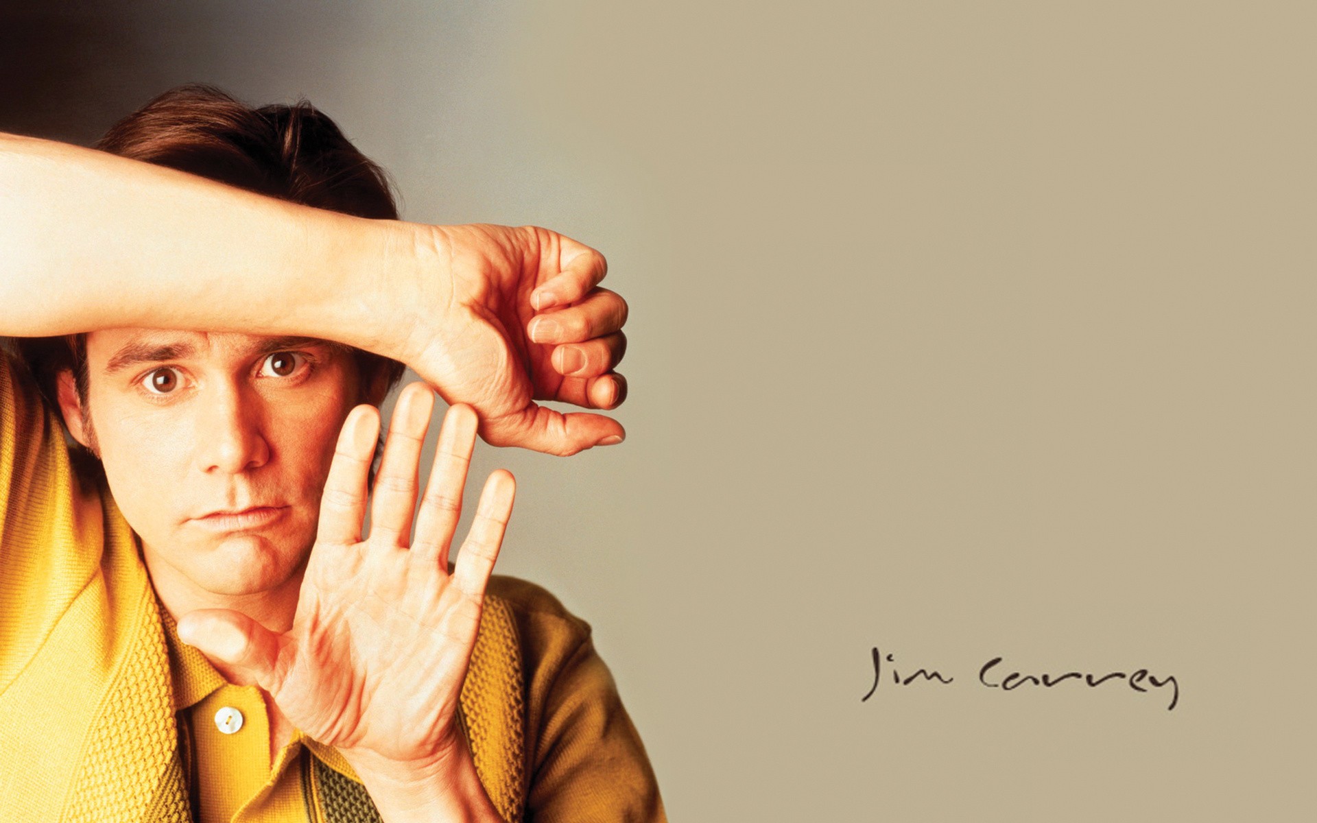 Jim Carrey Actor Men Portrait Hands Celebrity Canadian 1920x1200