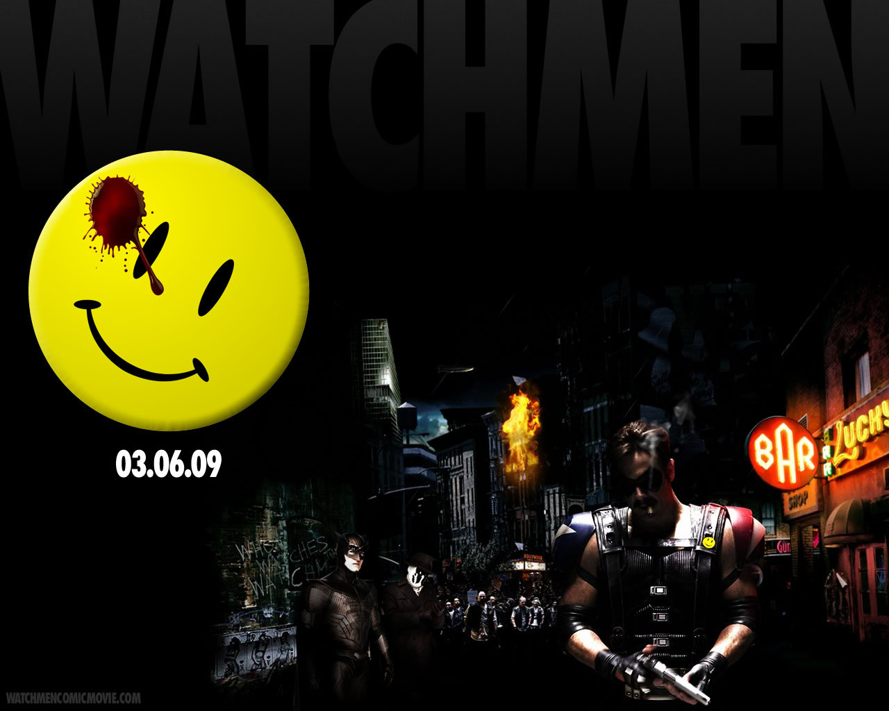 The Comedian Watchmen Nite Owl 1280x1024