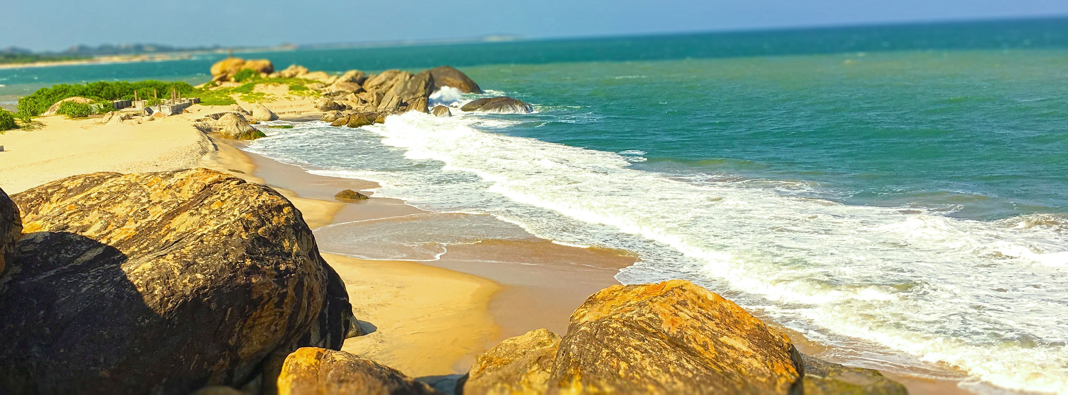 Sri Lanka Nature Beach Waves Sea Rock Photography Multiple Display 3509x1299