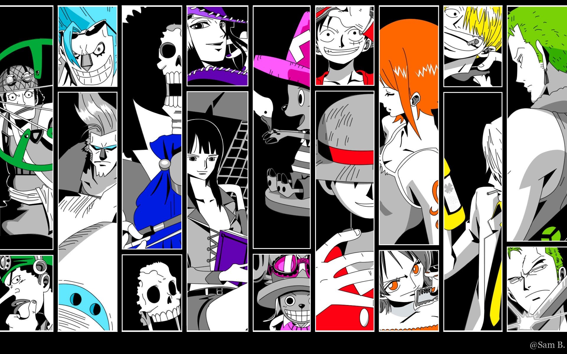 Anime One Piece Nami Monkey D Luffy Roronoa Zoro Sanji Tony Tony Chopper Nico Robin Brook Usopp 1920x1200