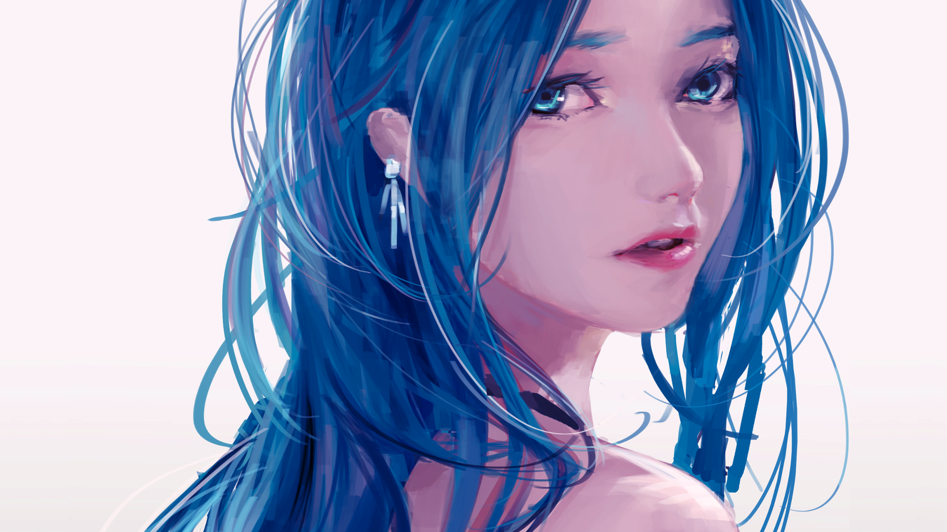 Hatsune Miku Blue Hair White Background 1920x1080
