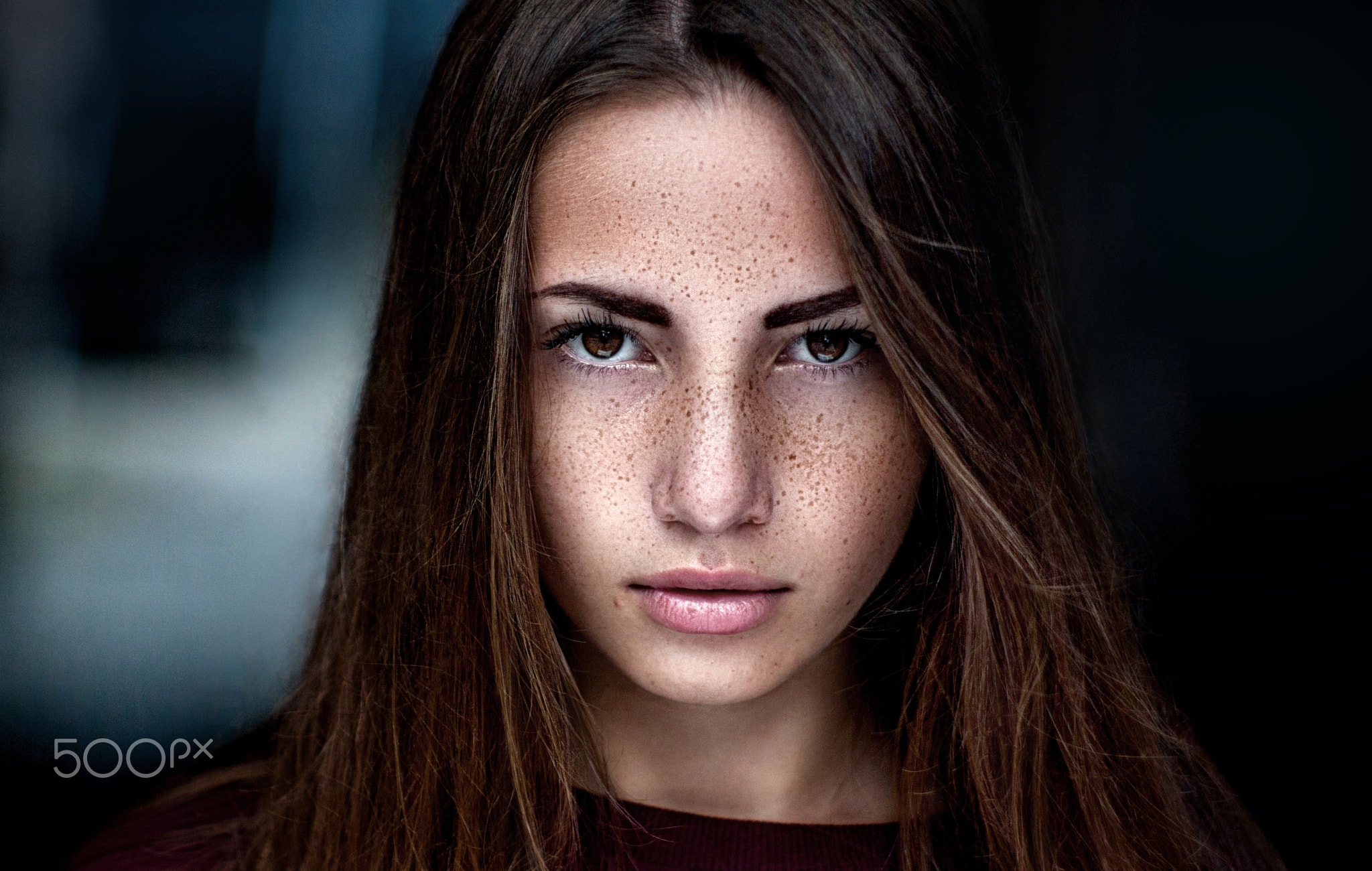 Alina Batrak Yuri Leo Women Model Long Hair Brown Eyes Freckles Face Looking At Viewer Wallpaper 