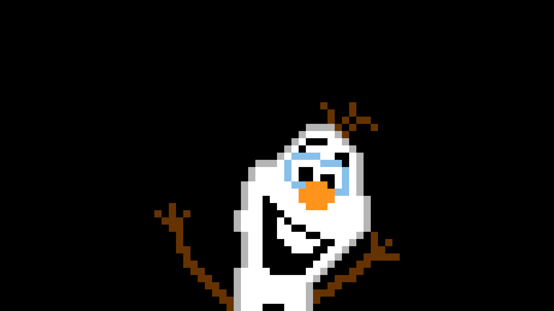 Pixel Art Pixels Frozen Movie Snowman Olaf Movies Minimalism 1920x1080
