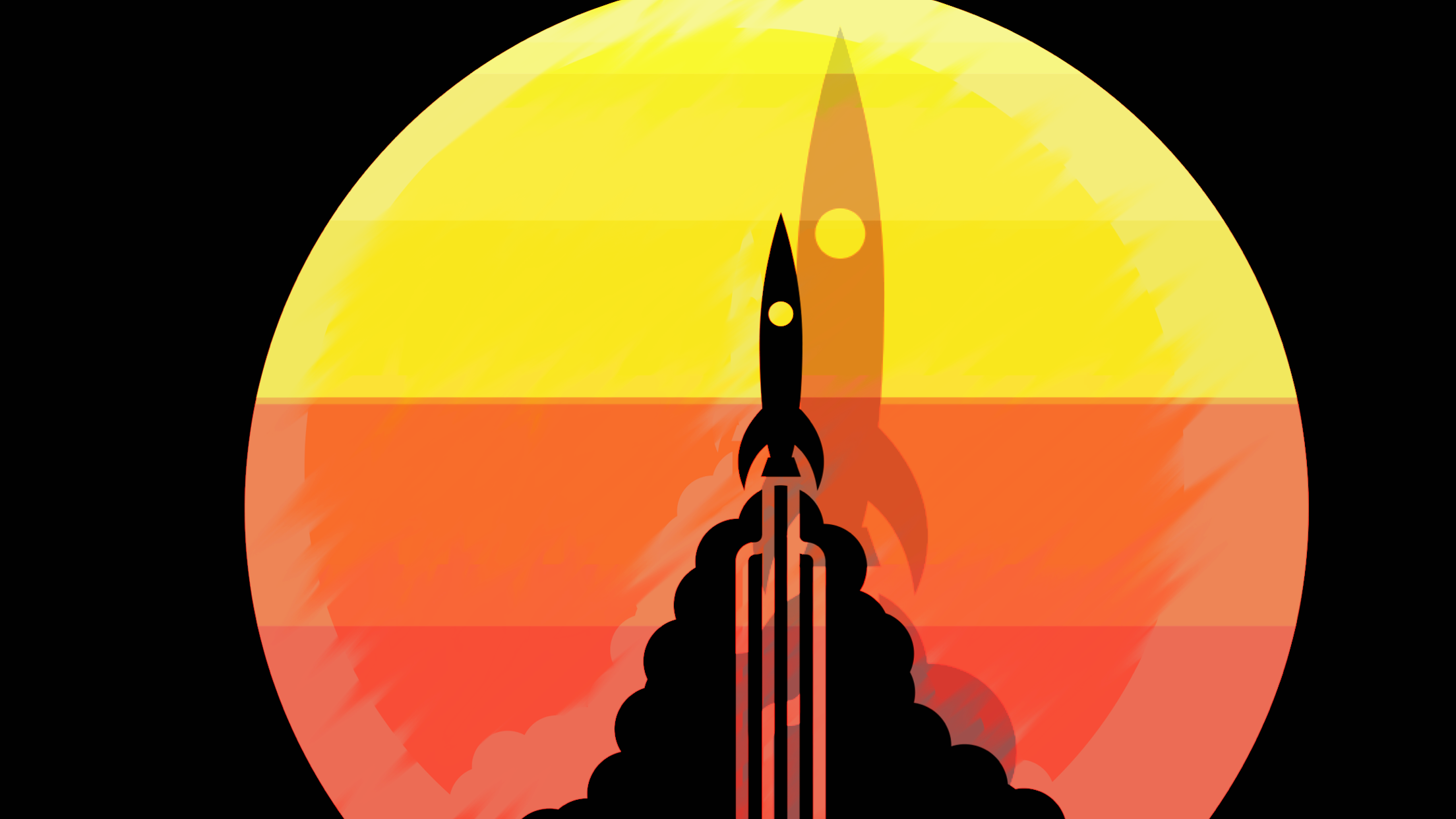 Spaceship Sun Rays Rocket Launching 2208x1242