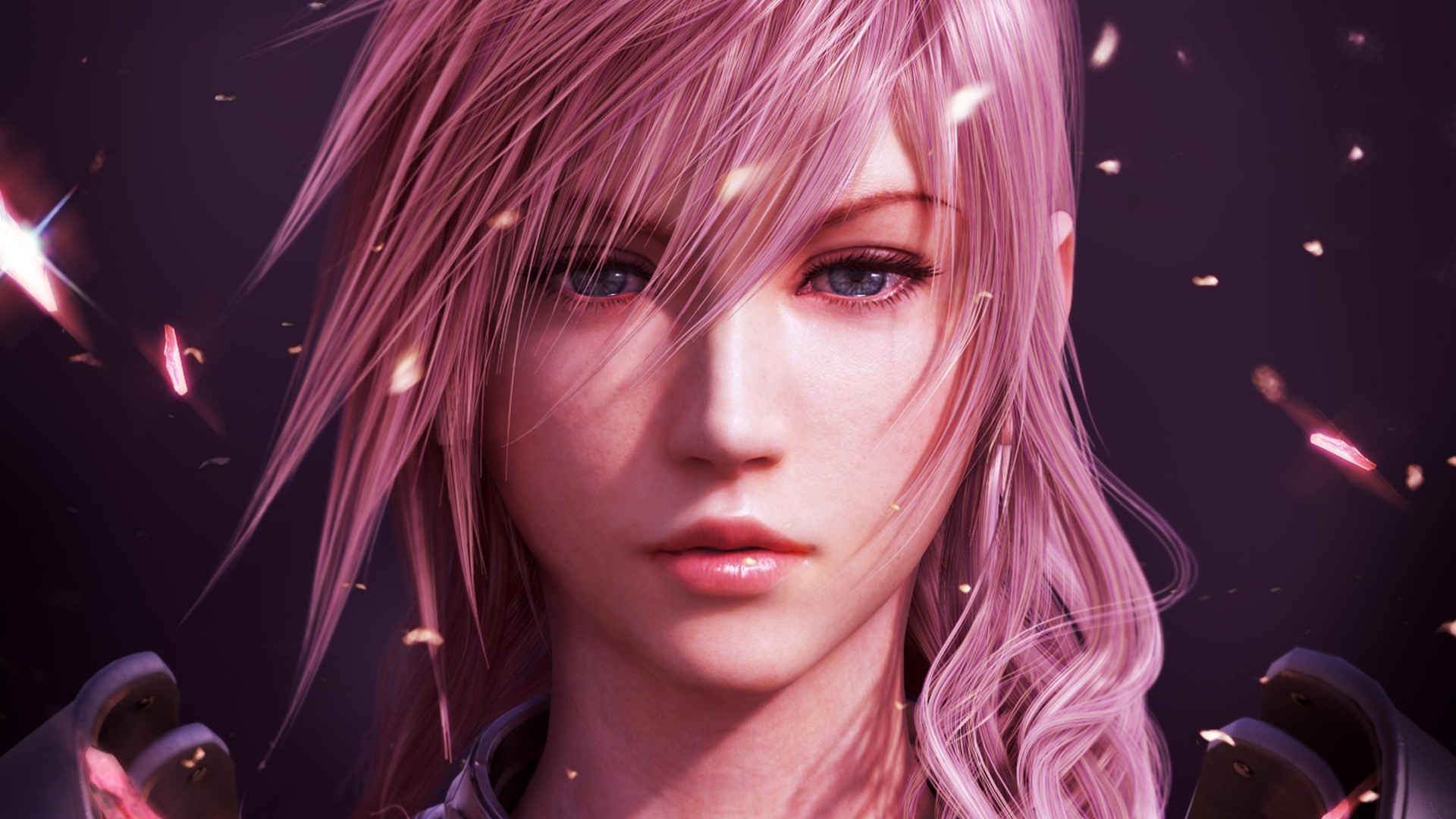 Final Fantasy Pink Hair Video Games Video Game Art Anime Girls Anime Blue Eyes Face 1920x1080