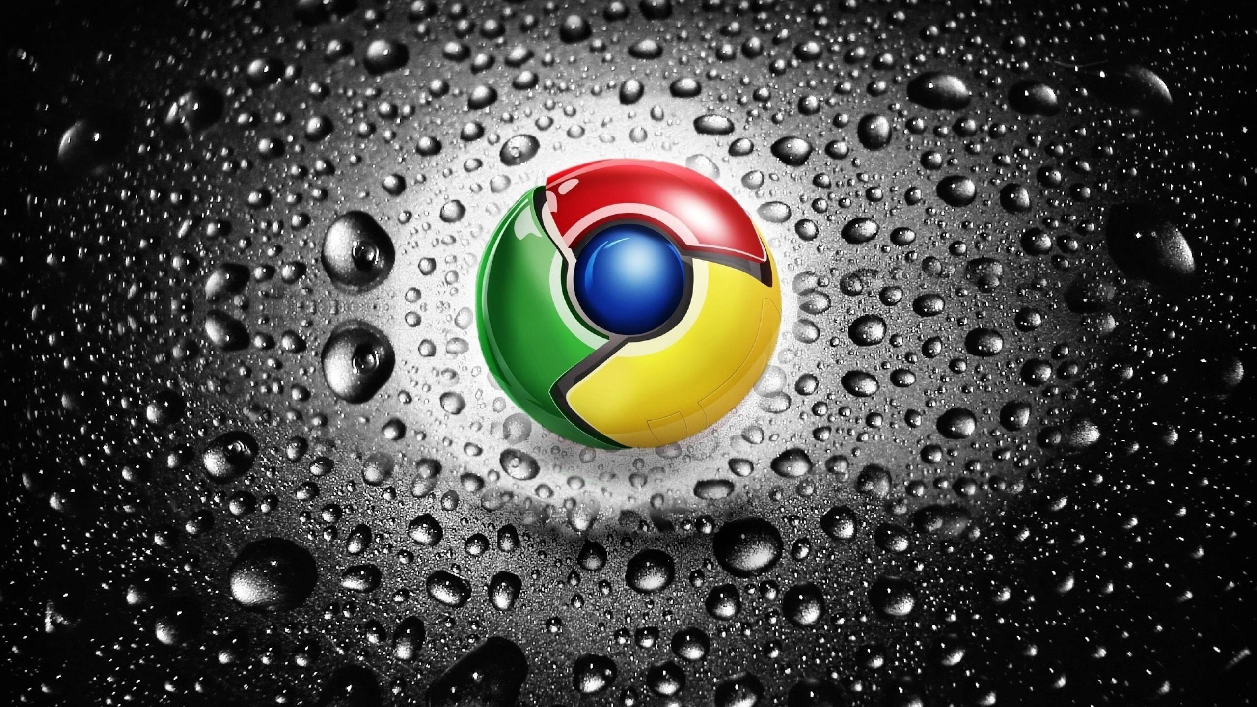 Google Chrome Water Drops Logo 2560x1440