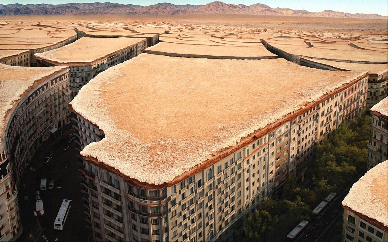 Desert Digital Art Nature Cityscape Photo Manipulation Sand Cracked 1280x800