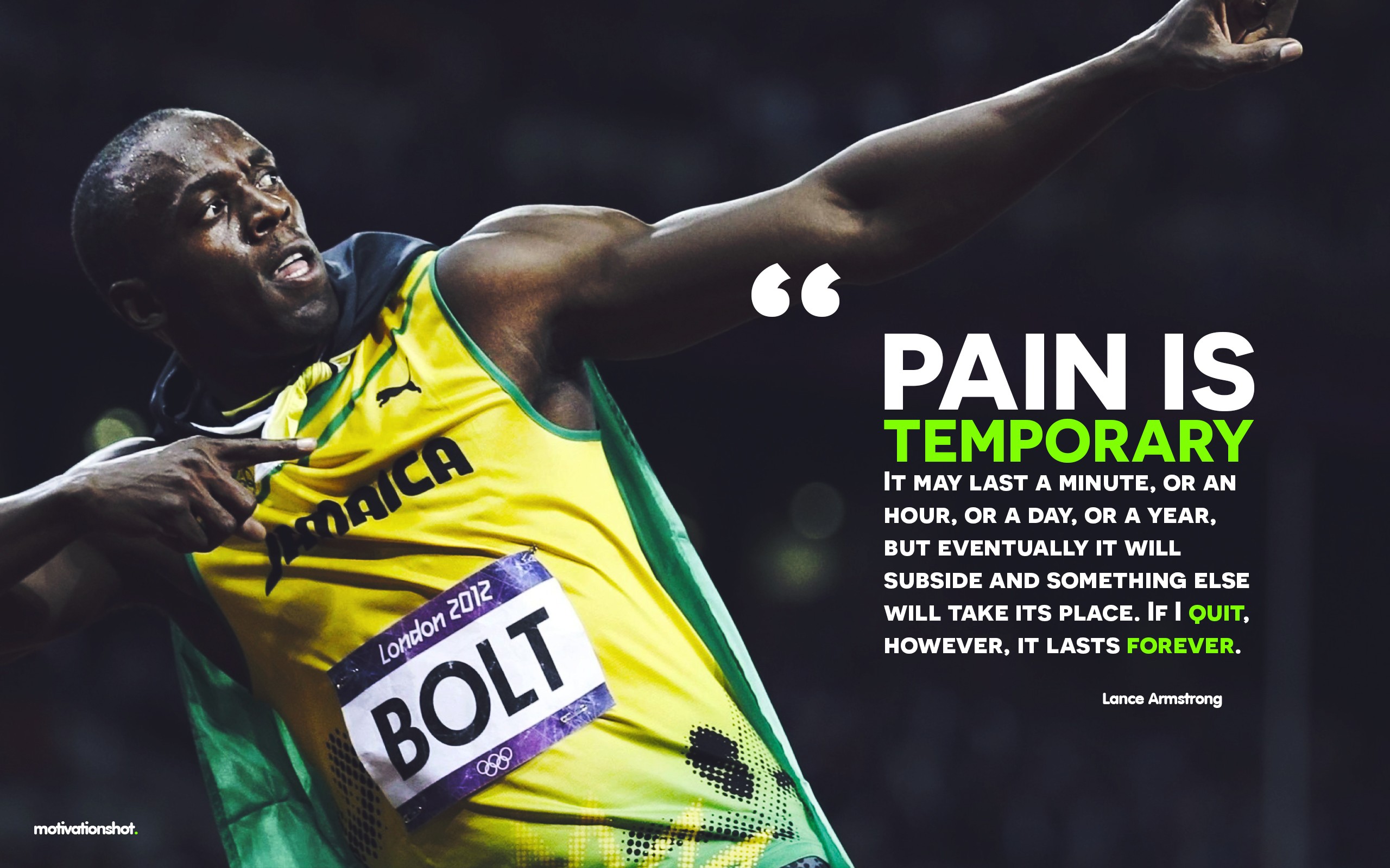 Usain Bolt Running Motivational Motivational Quote Sport 2560x1600