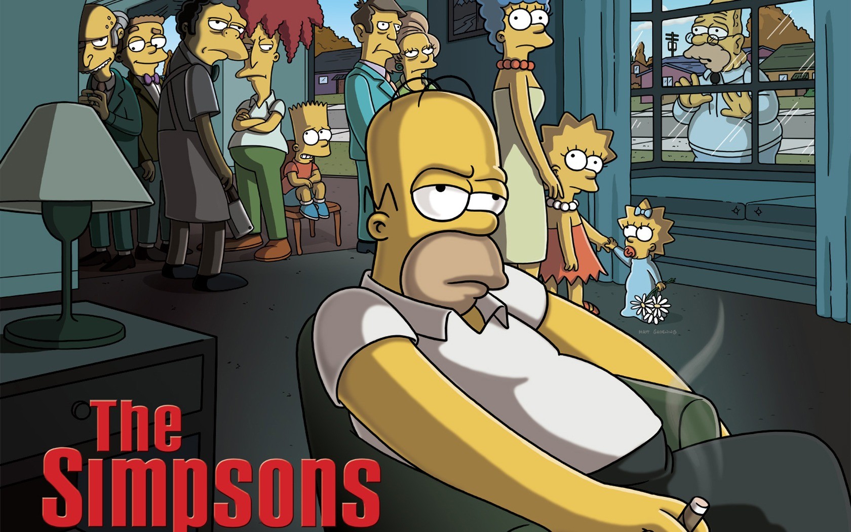 The Simpsons Homer Simpson Marge Simpson Bart Simpson Lisa Simpson Maggie Simpson Parody Cartoon TV  1680x1050