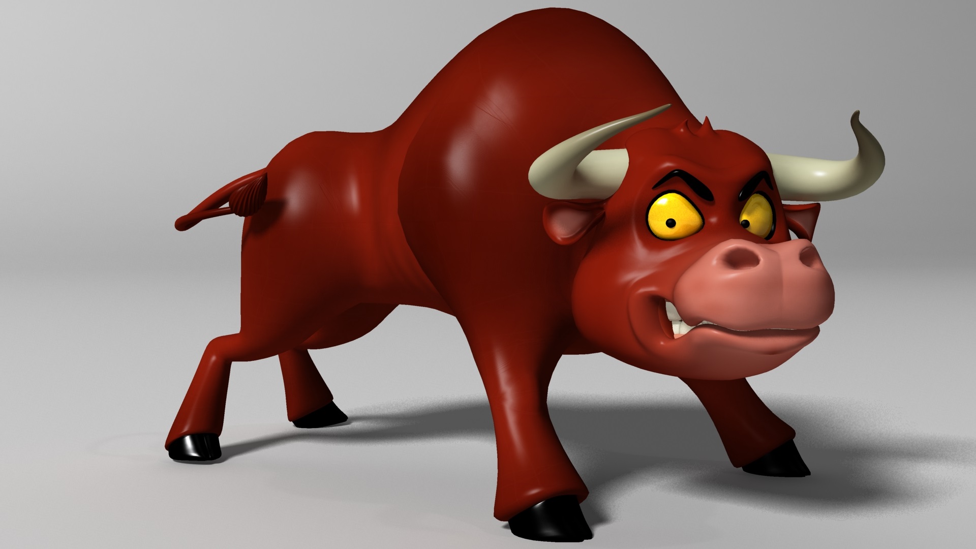 Bull Cartoon CGi 3D Animal Digital Art 1920x1080