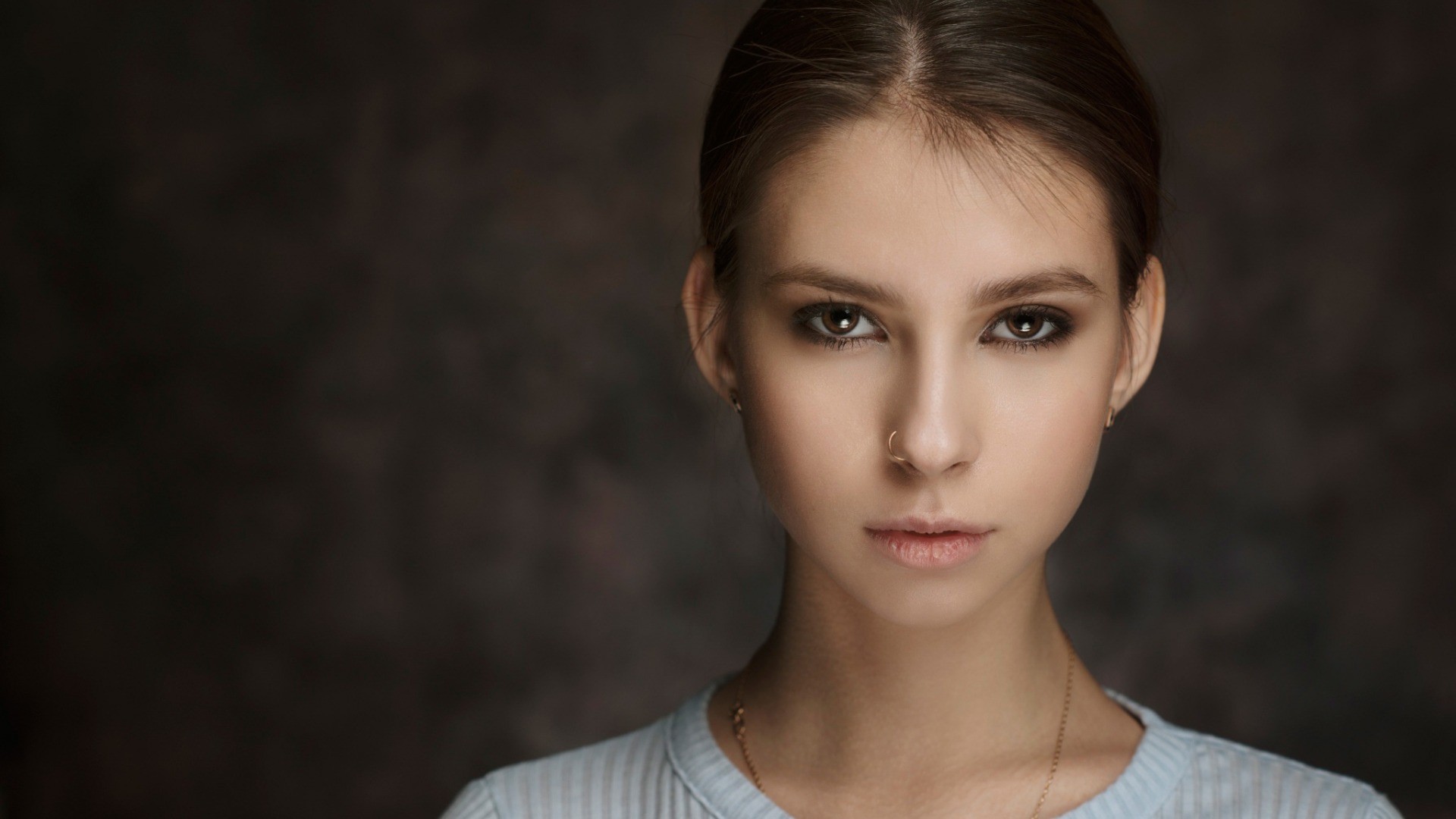 Elena Aksenova Face Brown Eyes Brunette Looking At Viewer Nose Rings Maxim Maximov Nose Ring Portrai 1920x1080