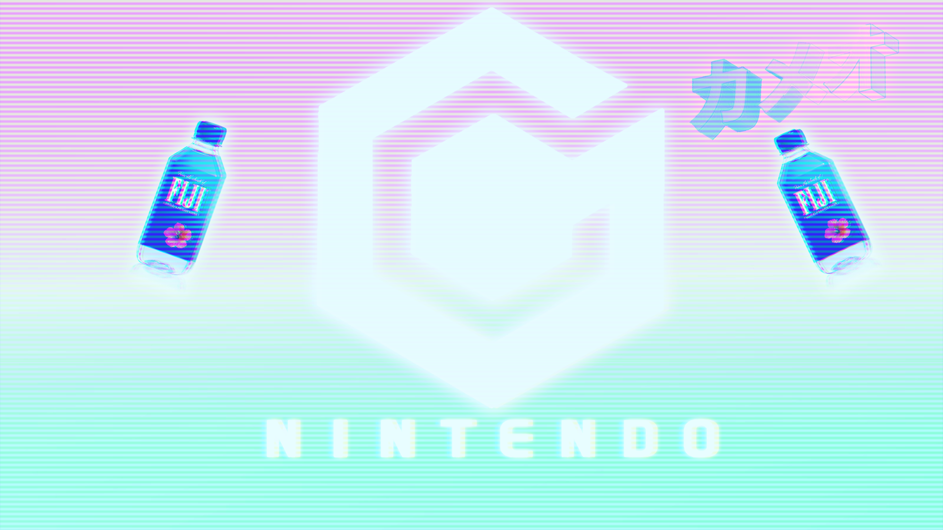 Vaporwave Nintendo Katakana GameCube Logo 1920x1080