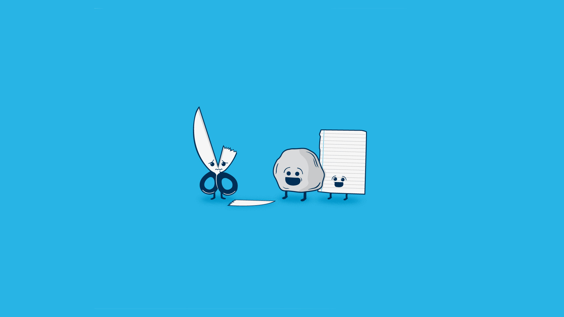 Humor Minimalism Simple Background Stone Scissors Paper Rock Paper Scissors Sad Broken Blue Backgrou 1920x1080