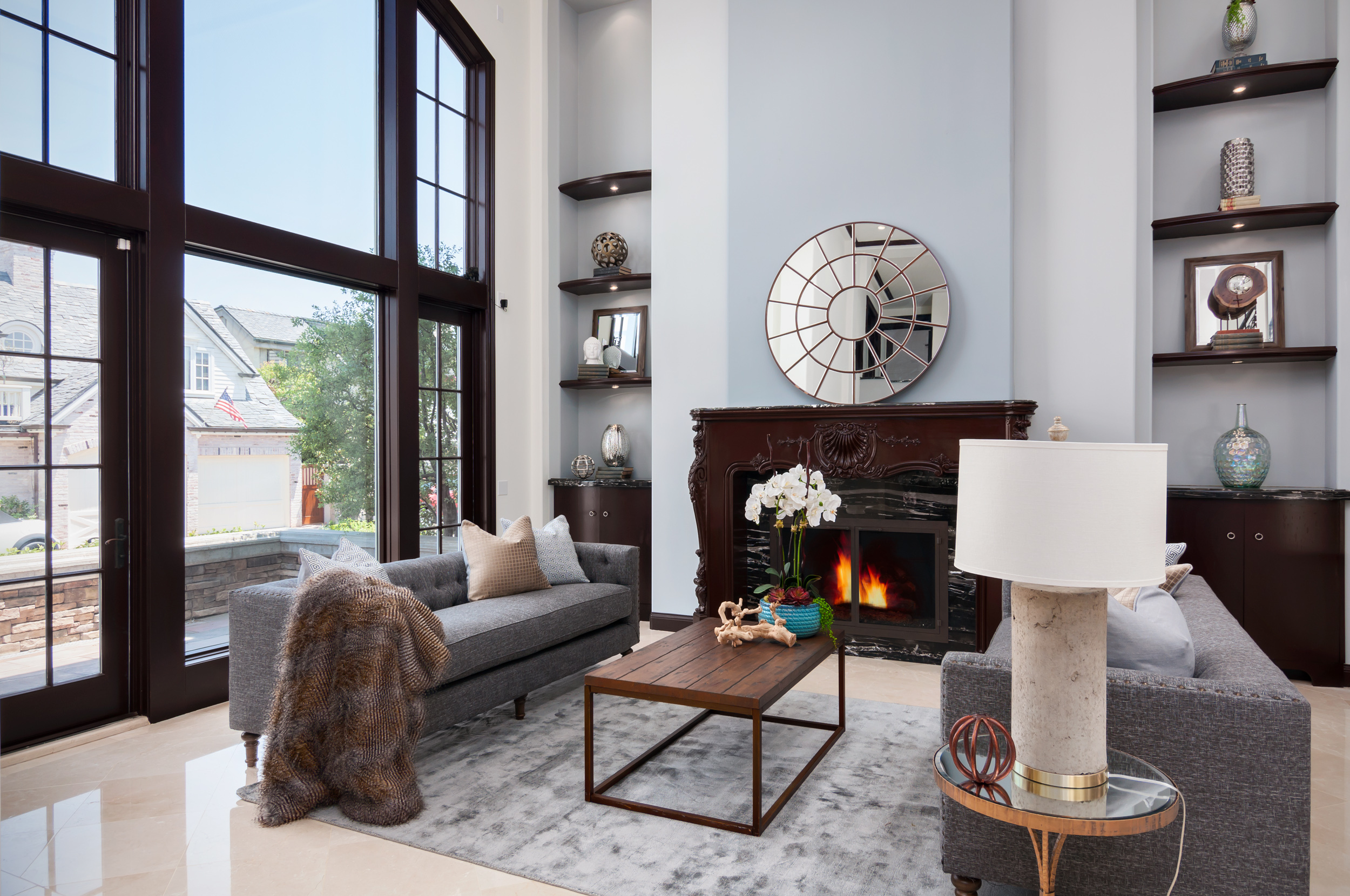Room Fireplace Living Room Furniture Lamp Lounge Sofa Coffee Table 2500x1660