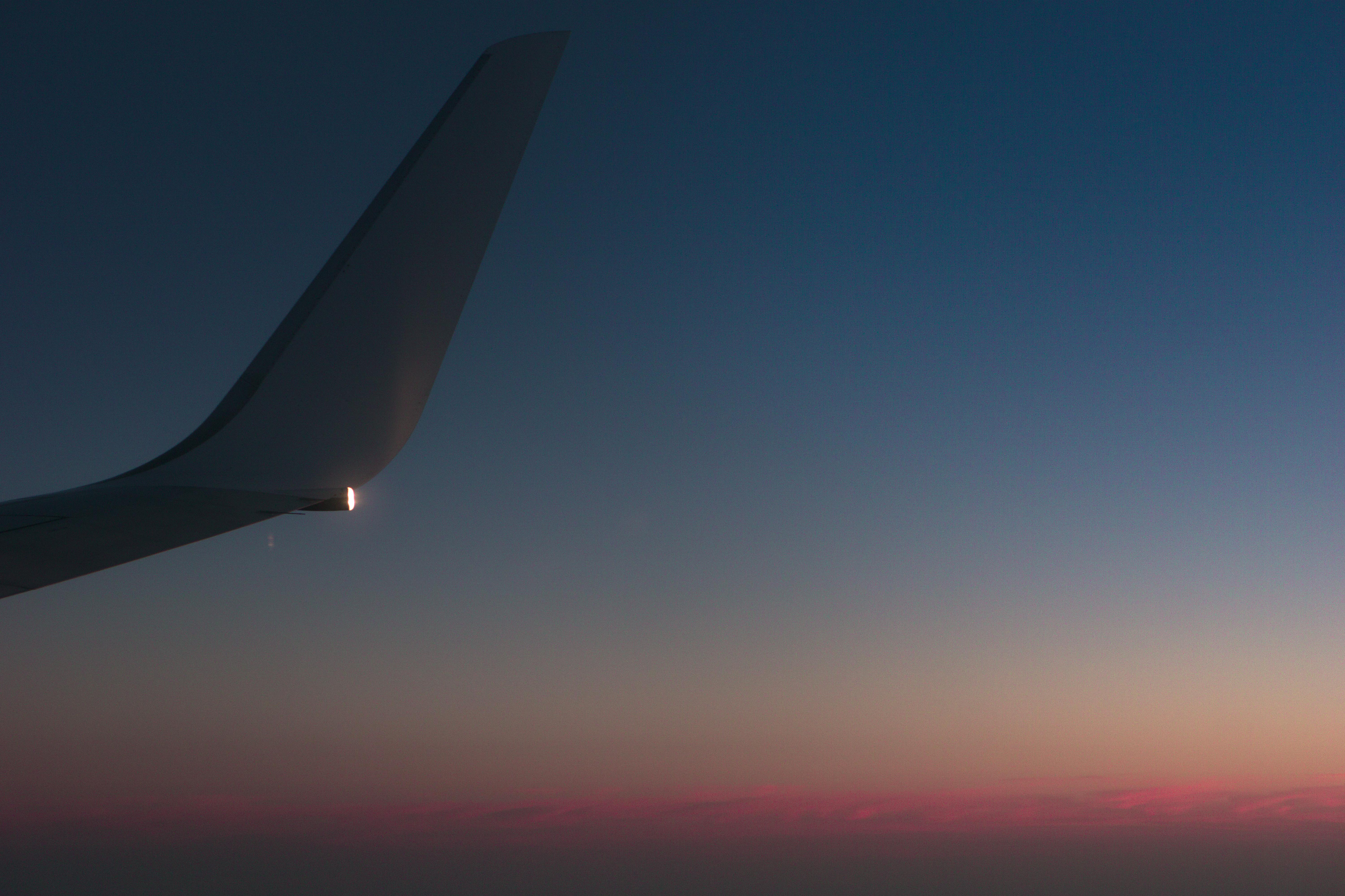 Plane Wing Sunset Gradient Soft Gradient Landscape Sunrise Orange Sky Photography 6000x4000