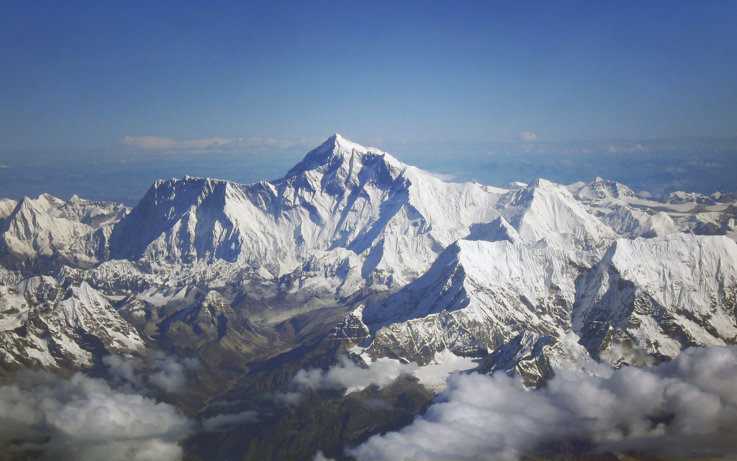 Landscape Mount Everest Mountains Snowy Mountain Himalayas Aerial View 2560x1600