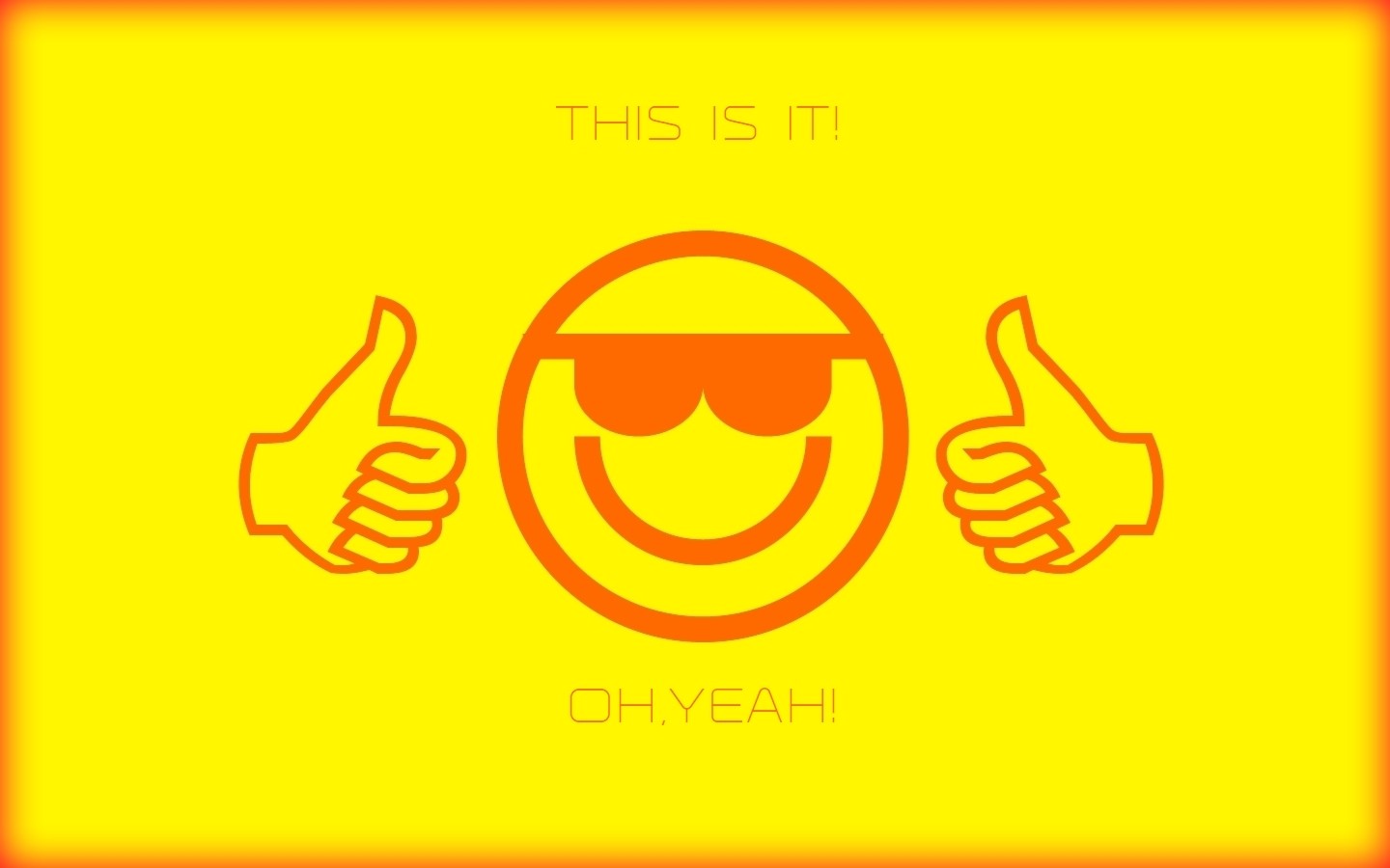 Thumbs Up Smiley Yellow Background 1440x900