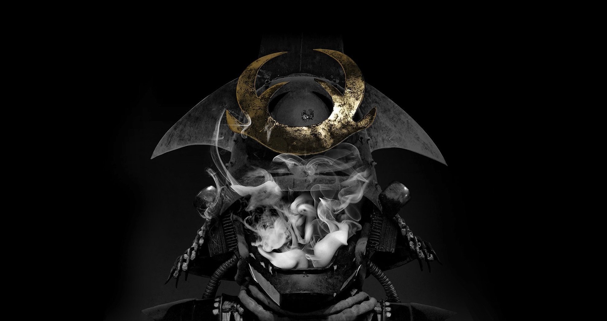 Ancient Old Warrior Crown Smoking Smoke Fantasy Art Weapon Gold Shining The Glitch Mob 1980x1050