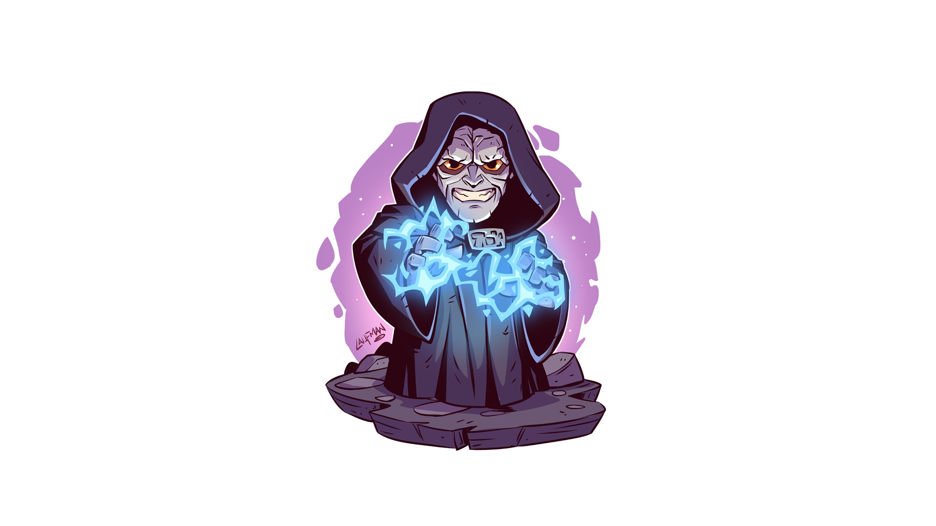 Emperor Palpatine Sith Star Wars Artwork Simple Background White Background Derek Laufman 1920x1080