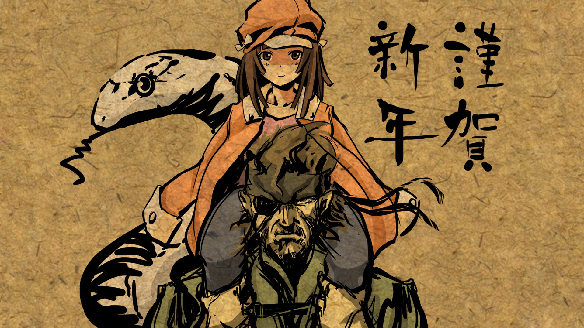Metal Gear Solid Monogatari Series Snake Sengoku Nadeko Big Boss Anime 1920x1080
