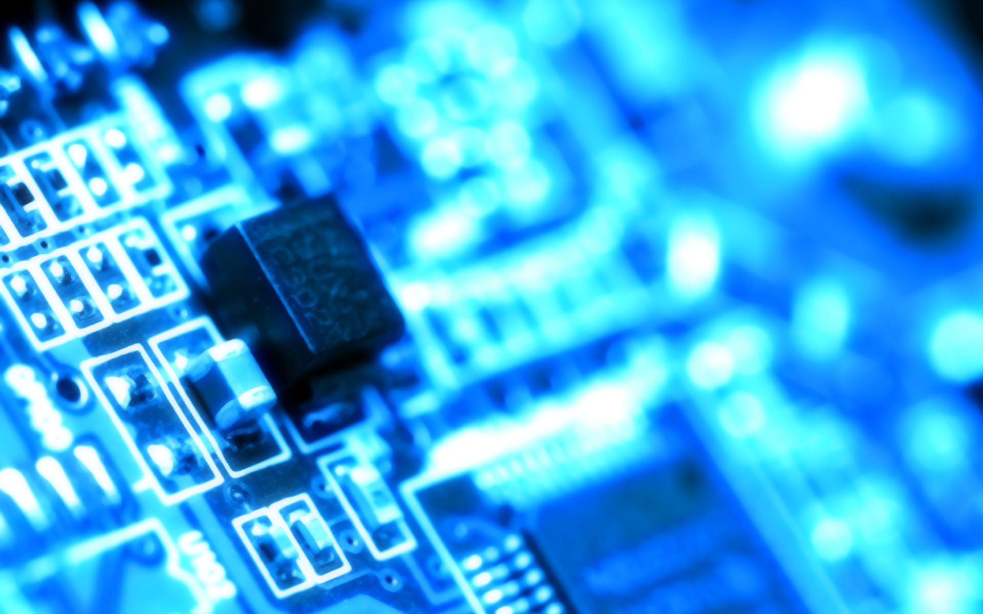 Technology Microchip Blue Circuit Boards PCB Cyan Macro 1920x1200