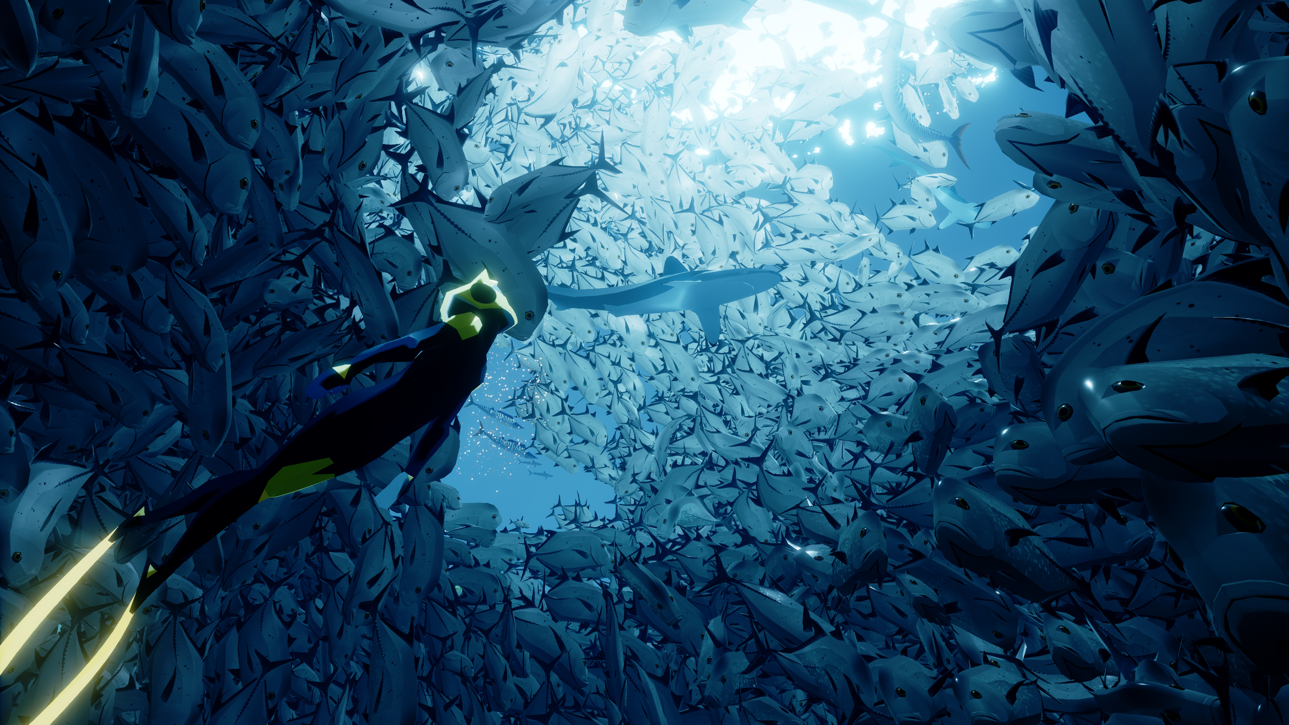 Water Underwater Divers Artwork Digital Art Shark Abzu Video Games 2560x1440
