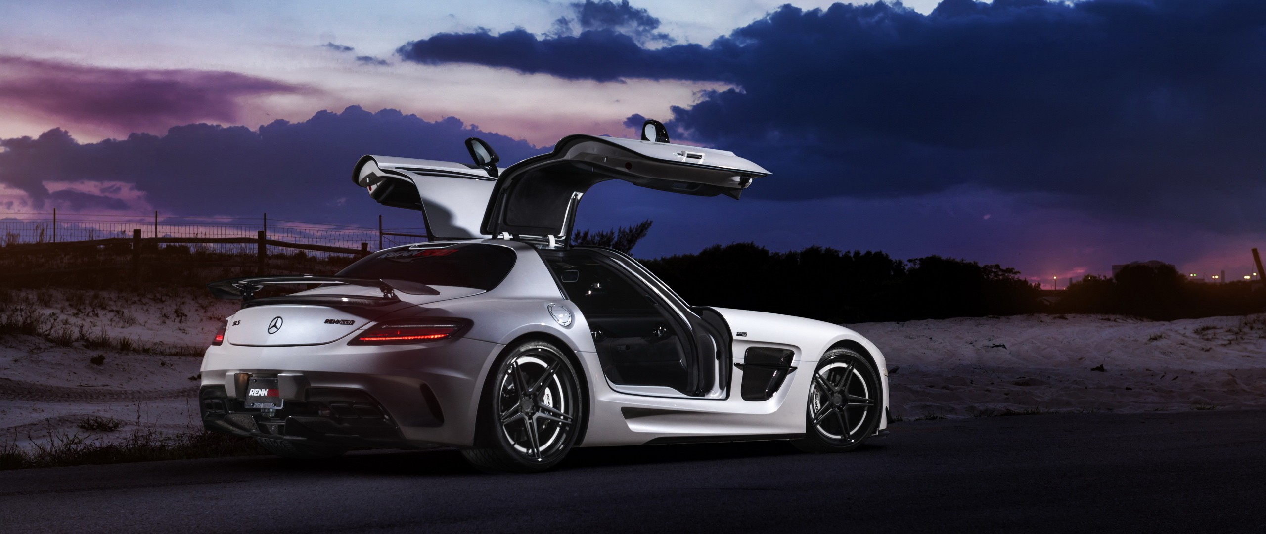 Mercedes Benz SLS AMG Car Mercedes Benz Open Door 2560x1080