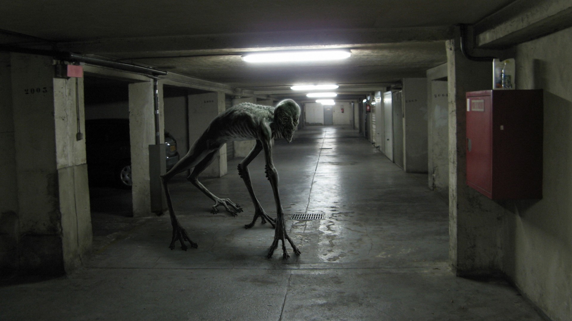 Creature Horror Urban Garages Hallway 1920x1080