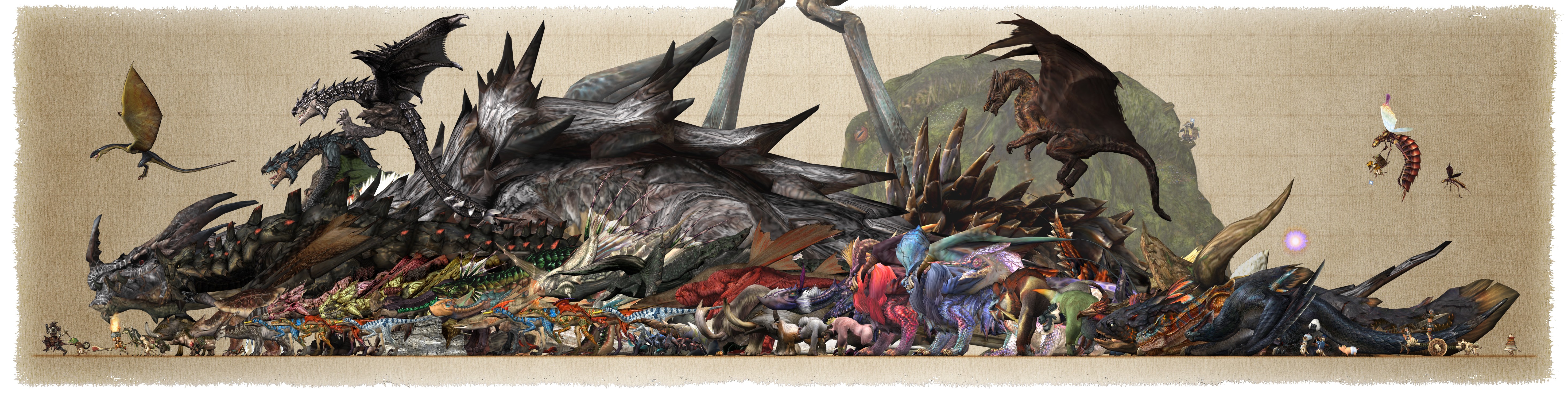 Monster Hunter PSP Fan Art Creature Video Games 5867x1470