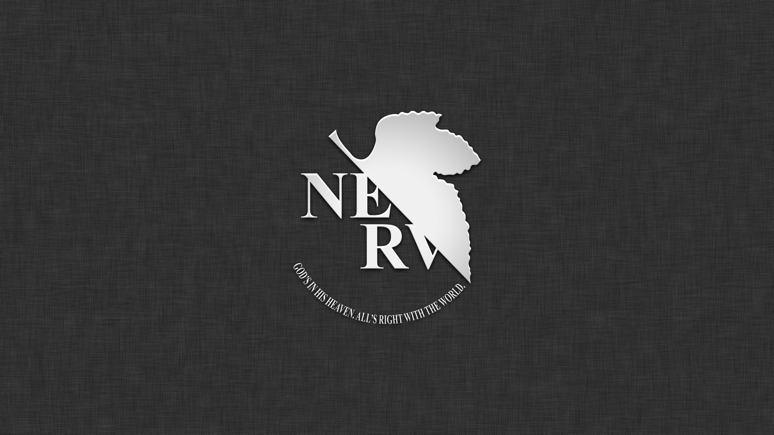 Anime Neon Genesis Evangelion Text Nerv Simple 2560x1440