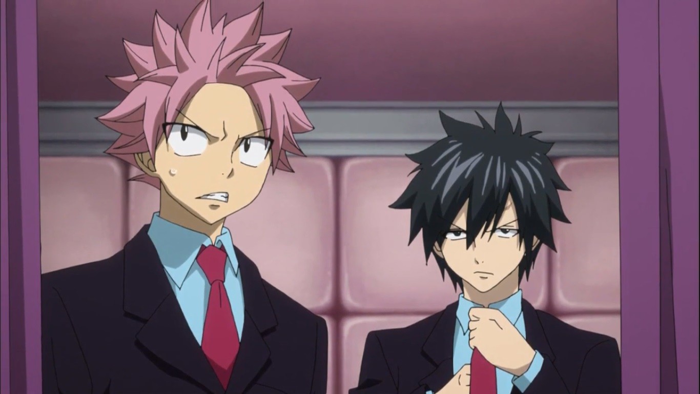 Anime Fairy Tail Dragneel Natsu Fullbuster Gray Suits 1366x768