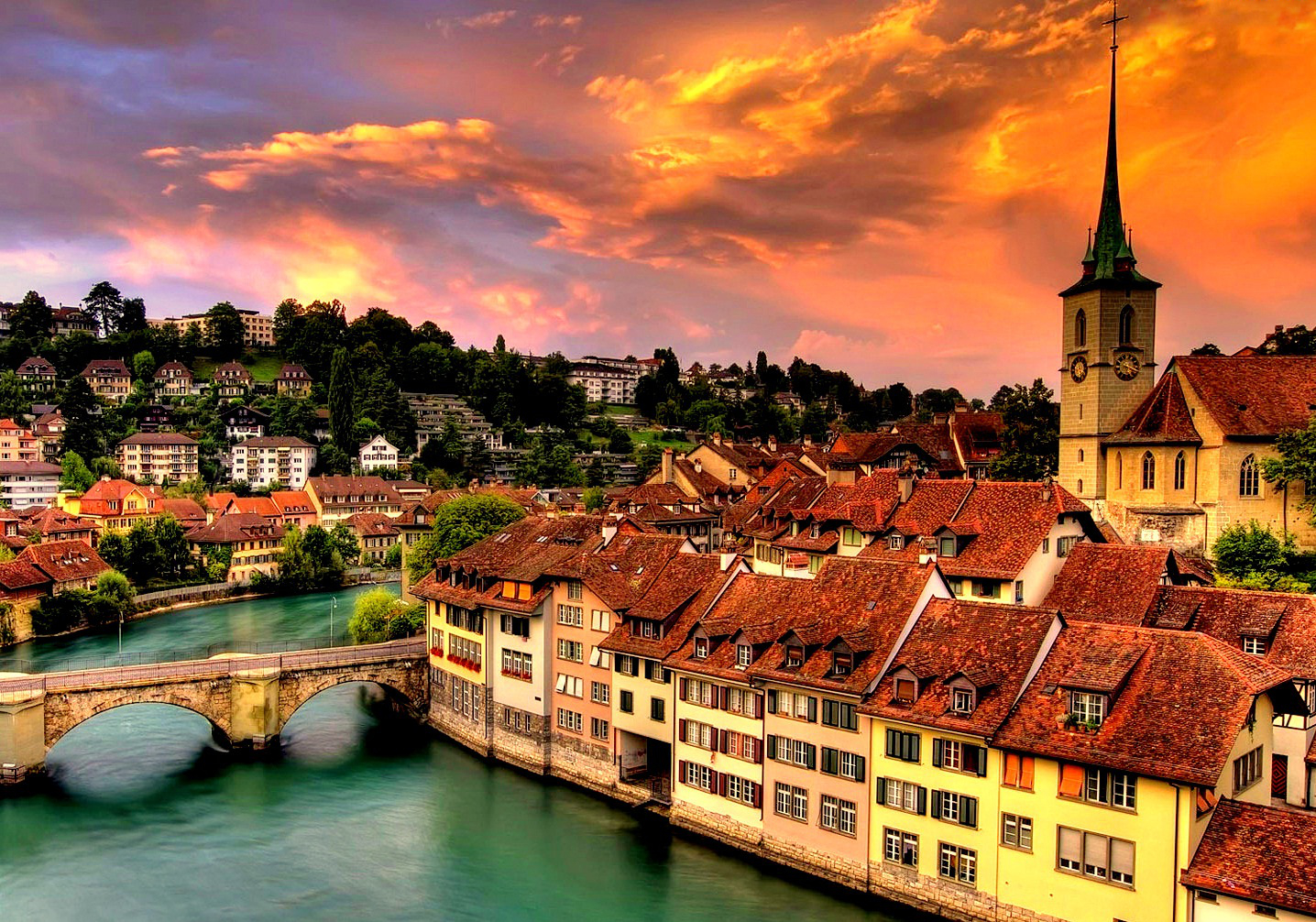Man Made City Cityscape Bern Switzerland HDR 1436x1006
